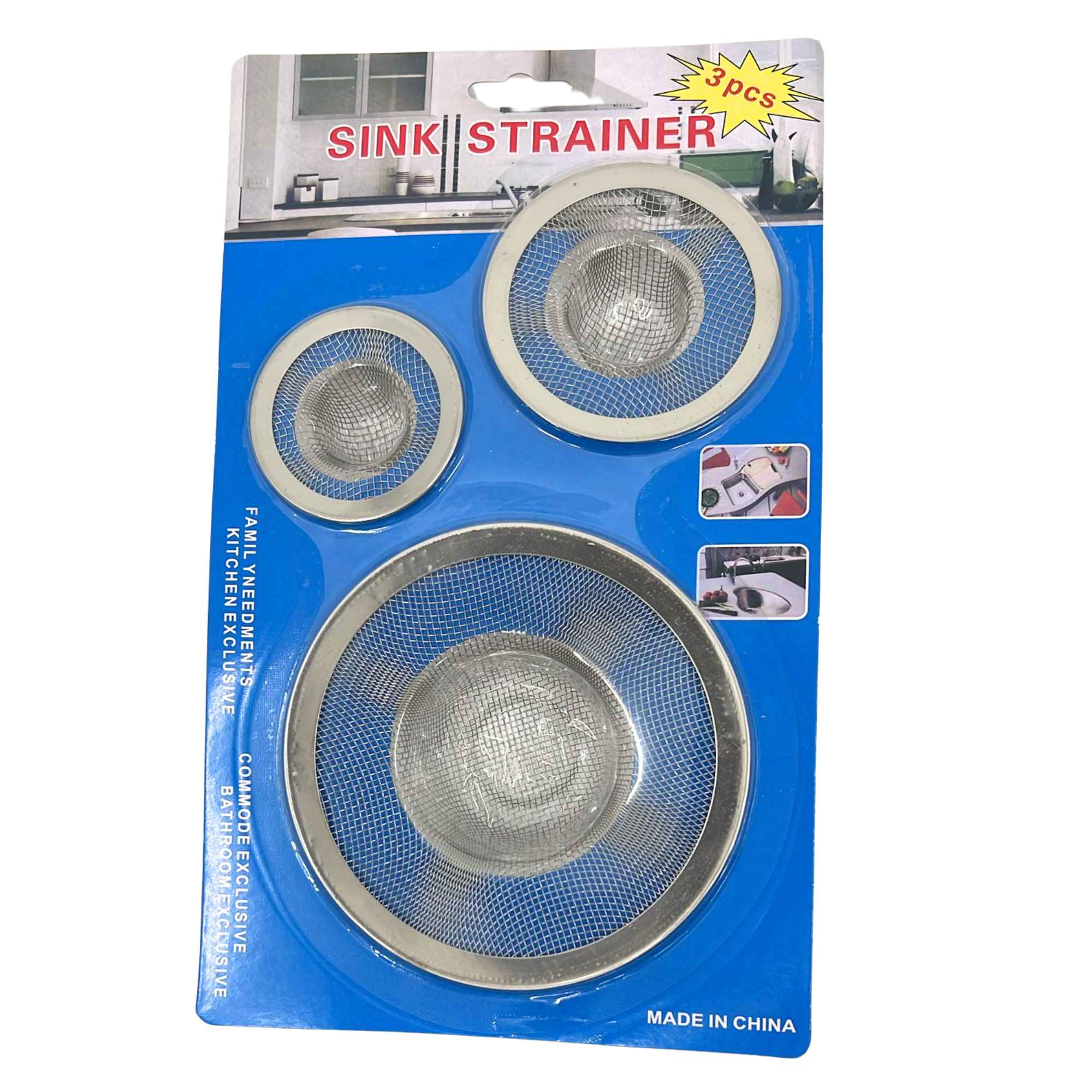 Sink Strainers Stainless Steel Mesh: 3 Pack Drain Covers & Strainers Hardware main product image