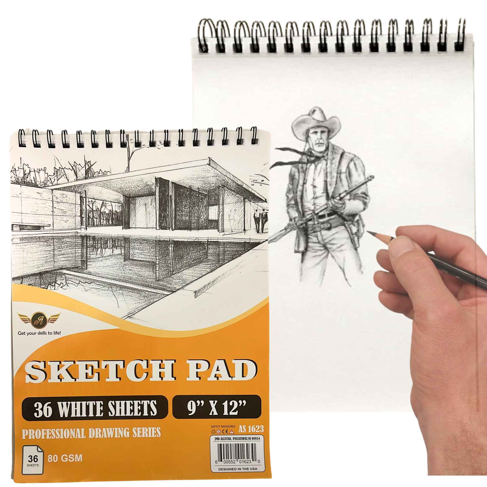 Sketch Pad 9 x 12 Inches 36 White Sheets for Drawing & Sketching: 1 Pack Drawing & Painting Paper Book product detail image