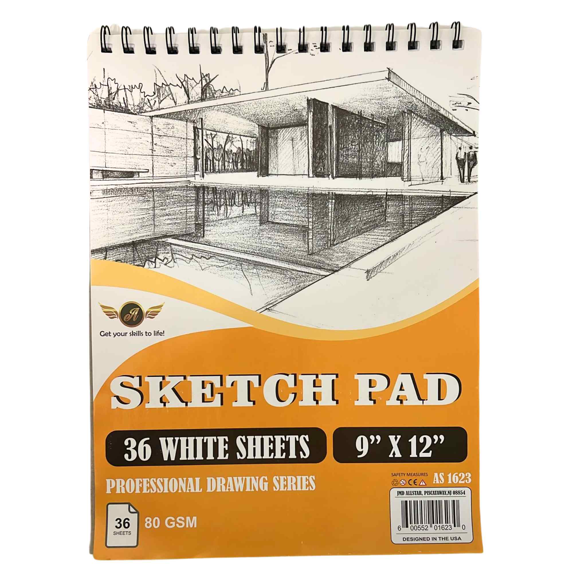 Sketch Pad 9 x 12 Inches 36 White Sheets for Drawing & Sketching: 1 Pack Drawing & Painting Paper Book main product image