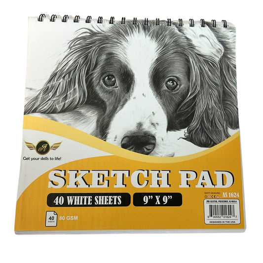 Sketch Pad 9 x 9 Inches | 40 White Sheets for Drawing & Sketching