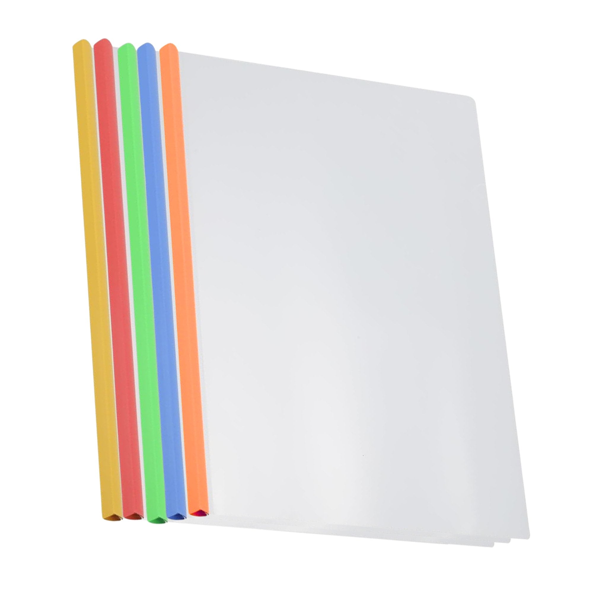 Slide Grip Report Covers – Letter Size – Clear Front & Back with Sliding Bar: 5 Pack File Folders main product image