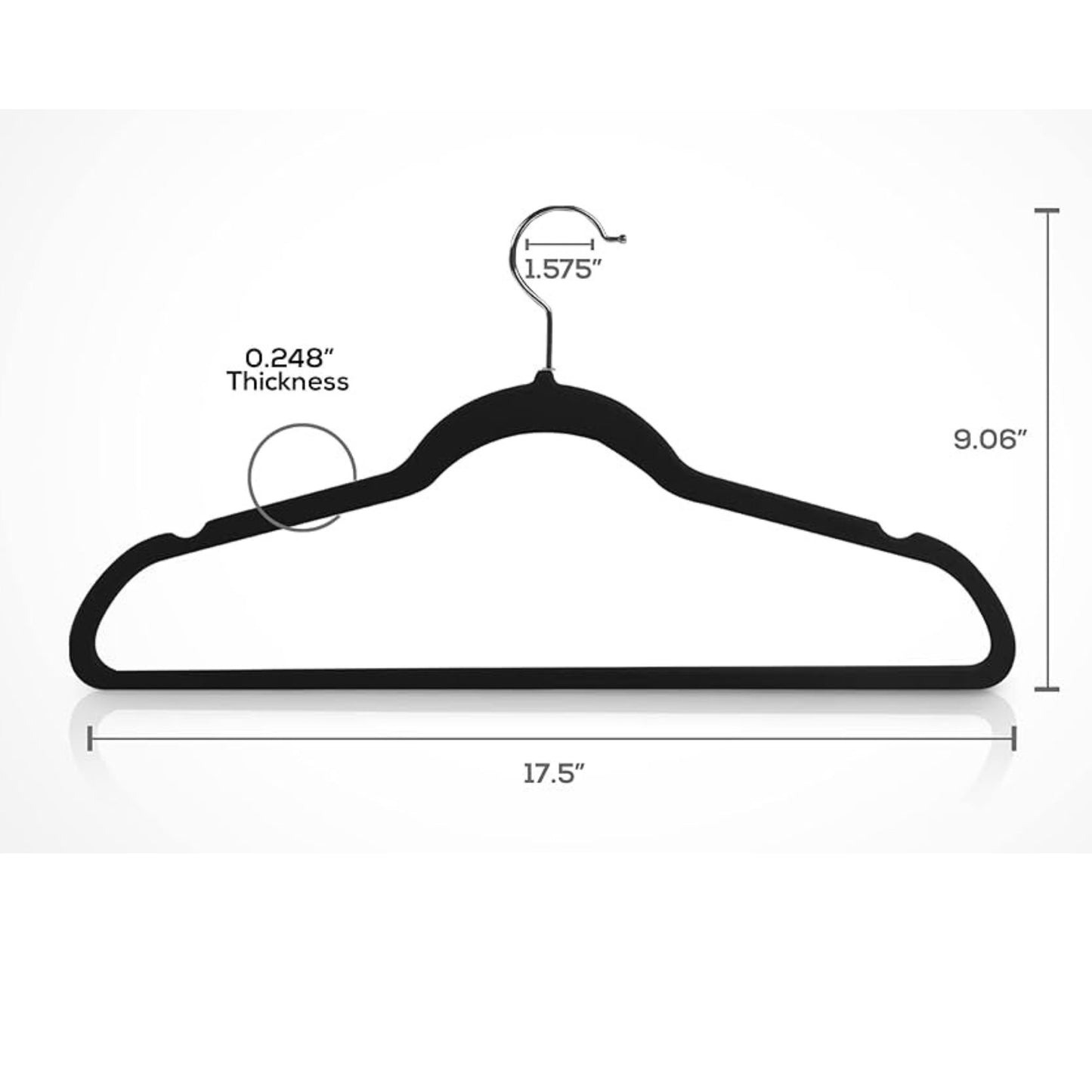 Basics Slim Velvet Non-Slip Suit Hangers with 360° Swivel Hook