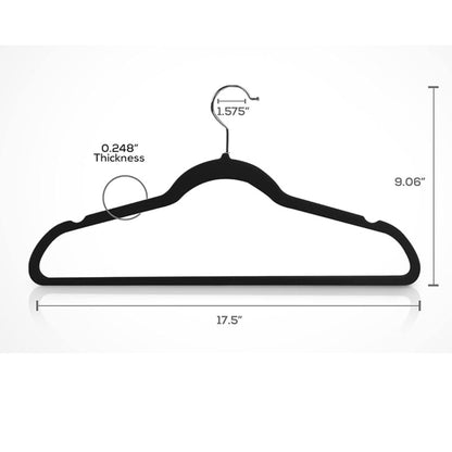 Basics Slim Velvet Non-Slip Suit Hangers with 360° Swivel Hook