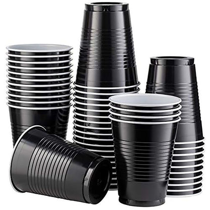 Disposable 9oz Black Plastic Cups
