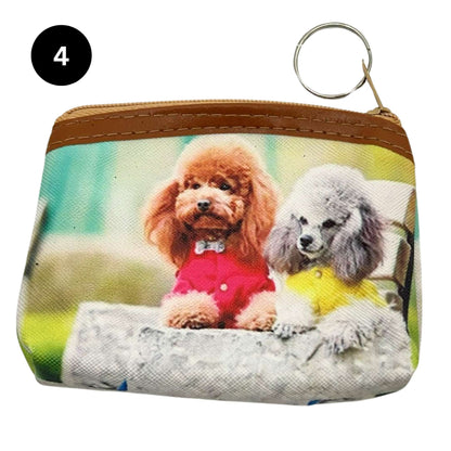 Dog Theme Zipper Pouch with Keychain