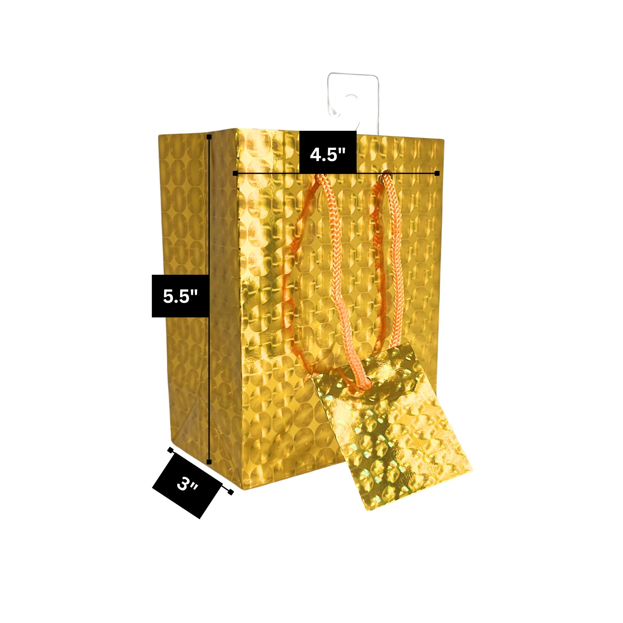 Small Foil & Holographic Gift Bags – 5.5 x 4.5 x 3 Inches: 2 Pack Party Bag product detail image
