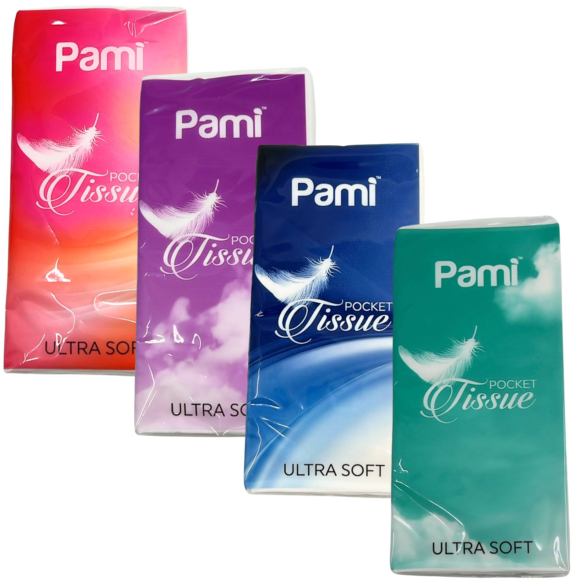 PAMI Ultra Soft 3 Ply Portable Pocket Tissues: 4 Packs Facial Tissues main product image