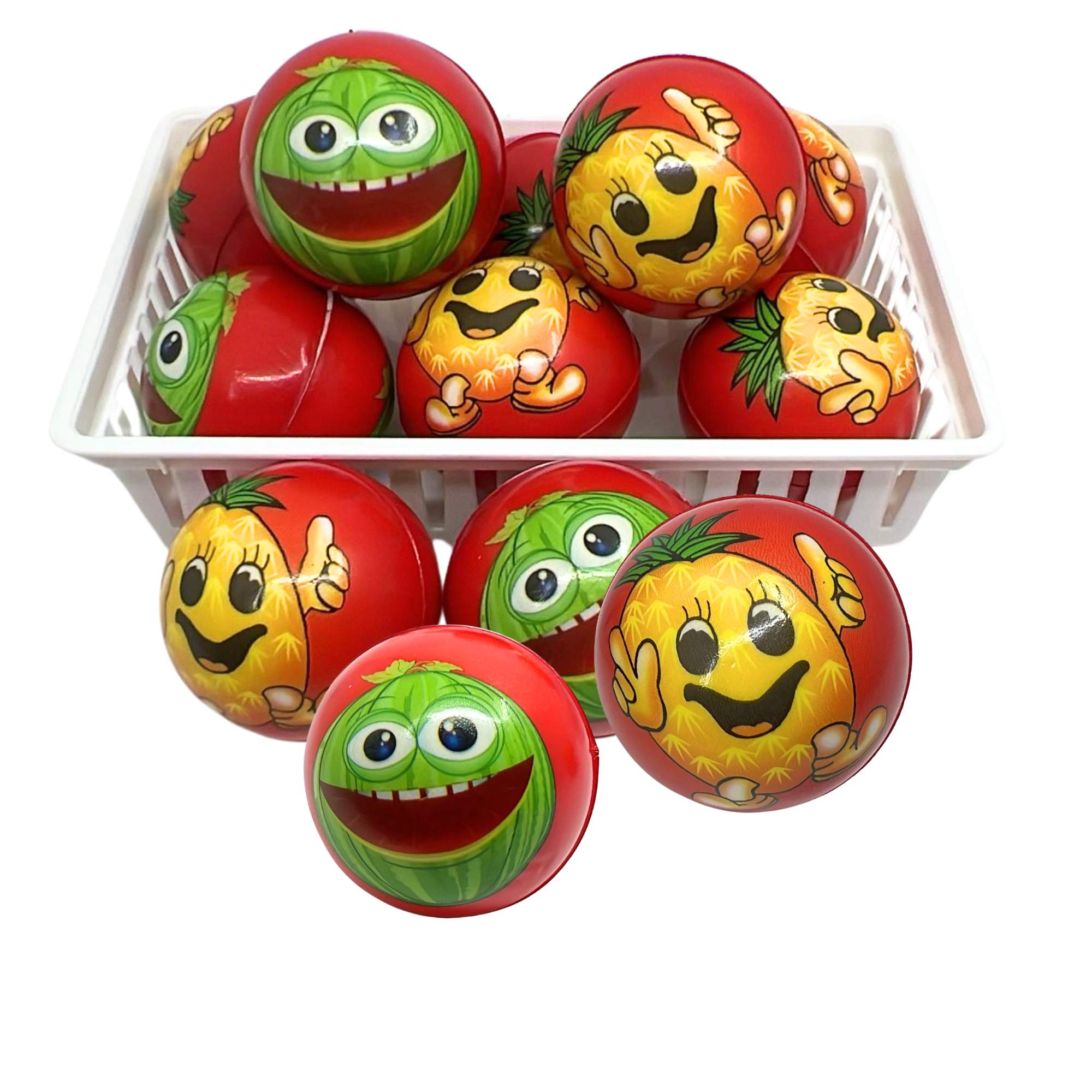 3" Soft Mini Balls with Fruit Faces for Kids – Fun & Colorful (Designs May Vary): 1 Pack Bouncy Balls Holidays Gift Toys