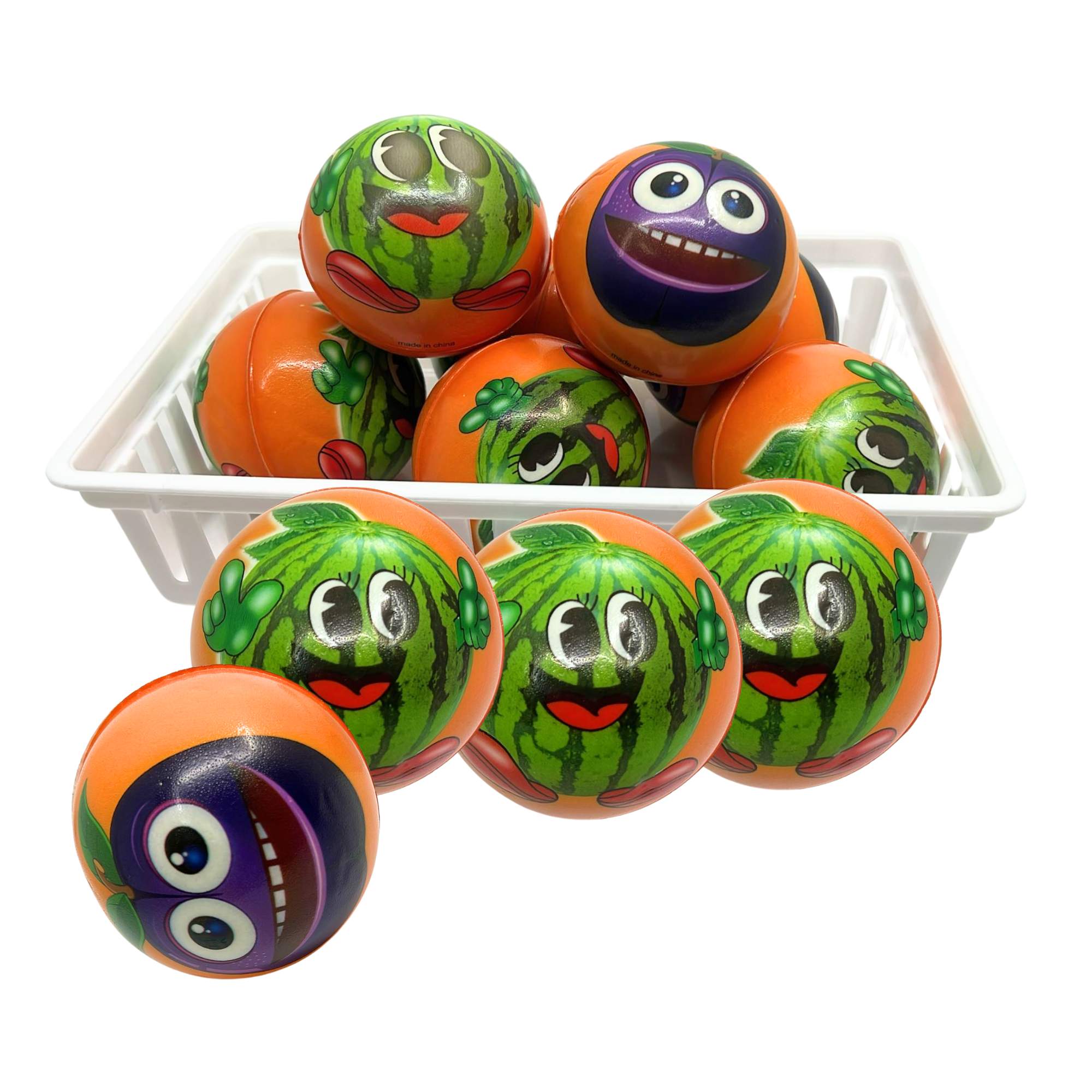 3" Soft Mini Balls with Fruit Faces for Kids – Fun & Colorful (Designs May Vary): 1 Pack Bouncy Balls Holidays Gift Toys