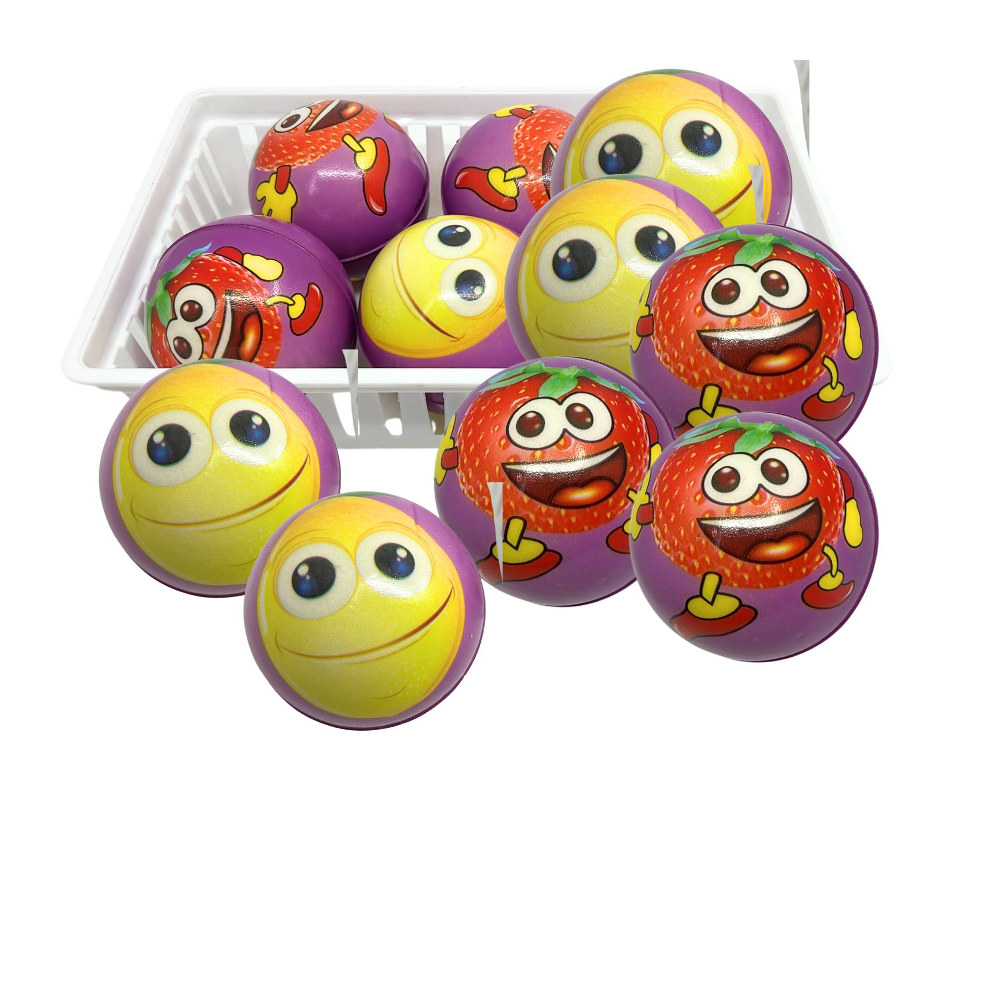 3" Soft Mini Balls with Fruit Faces for Kids – Fun & Colorful (Designs May Vary): 1 Pack Bouncy Balls Holidays Gift Toys