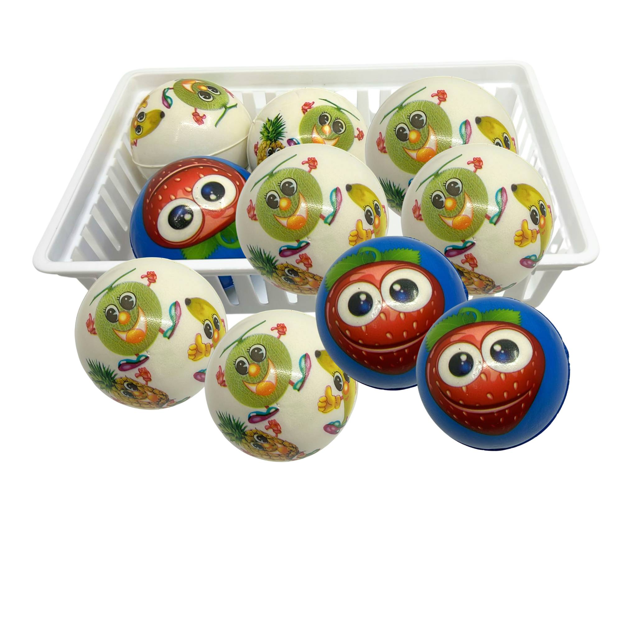 3" Soft Mini Balls with Fruit Faces for Kids – Fun & Colorful (Designs May Vary): 1 Pack Bouncy Balls Holidays Gift Toys