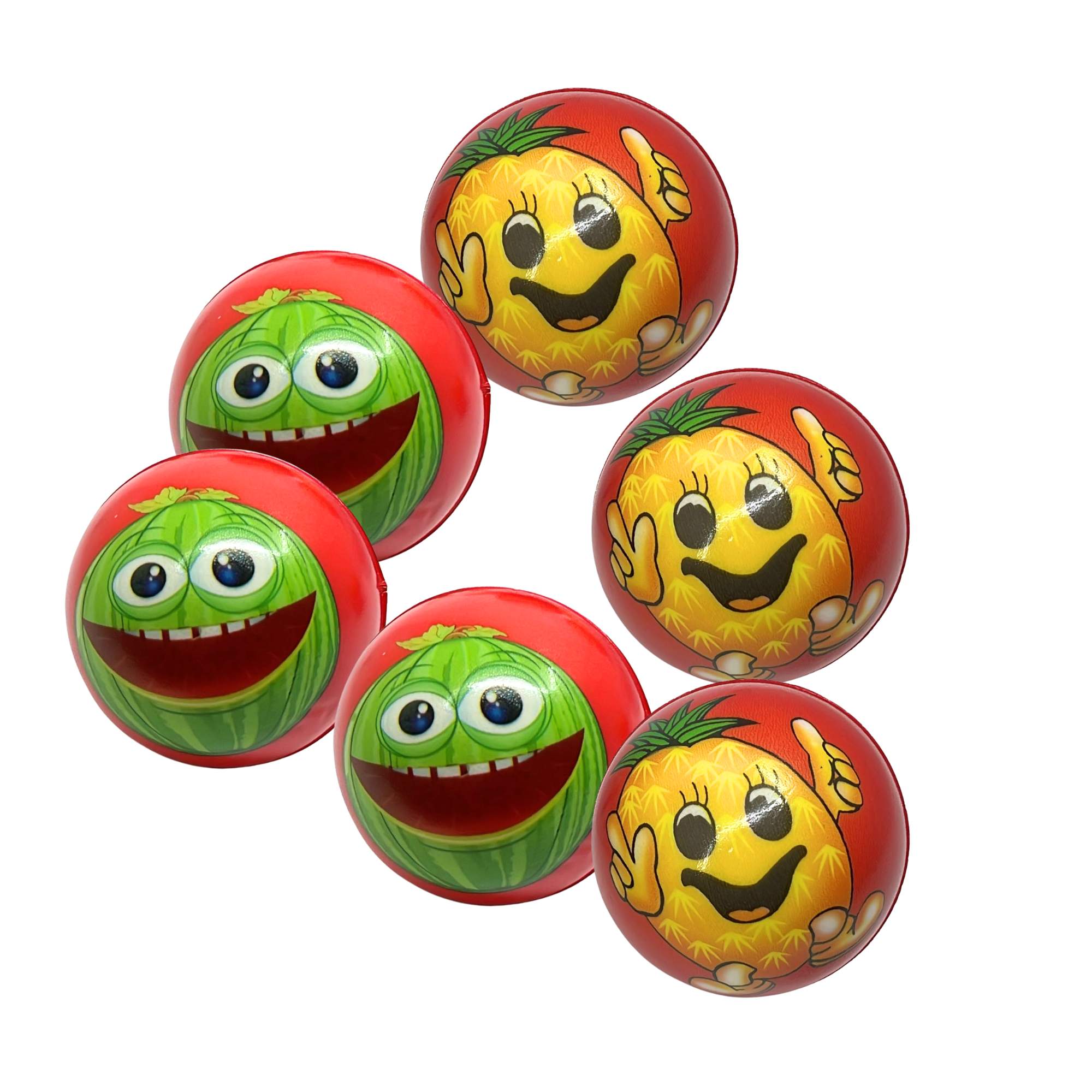 3" Soft Mini Balls with Fruit Faces for Kids – Fun & Colorful (Designs May Vary): 1 Pack Bouncy Balls Holidays Gift Toys