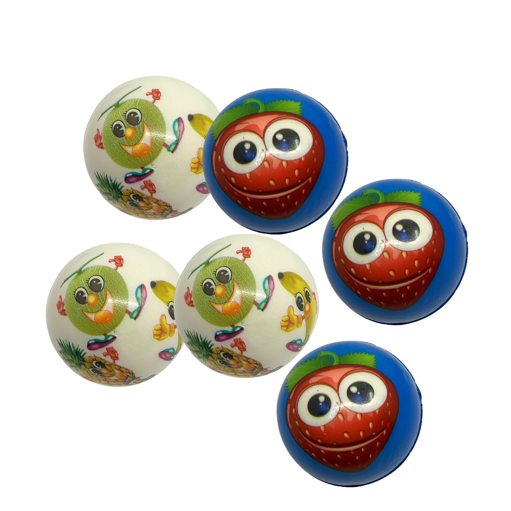3" Soft Mini Balls with Fruit Faces for Kids – Fun & Colorful (Designs May Vary): 1 Pack Bouncy Balls Holidays Gift Toys