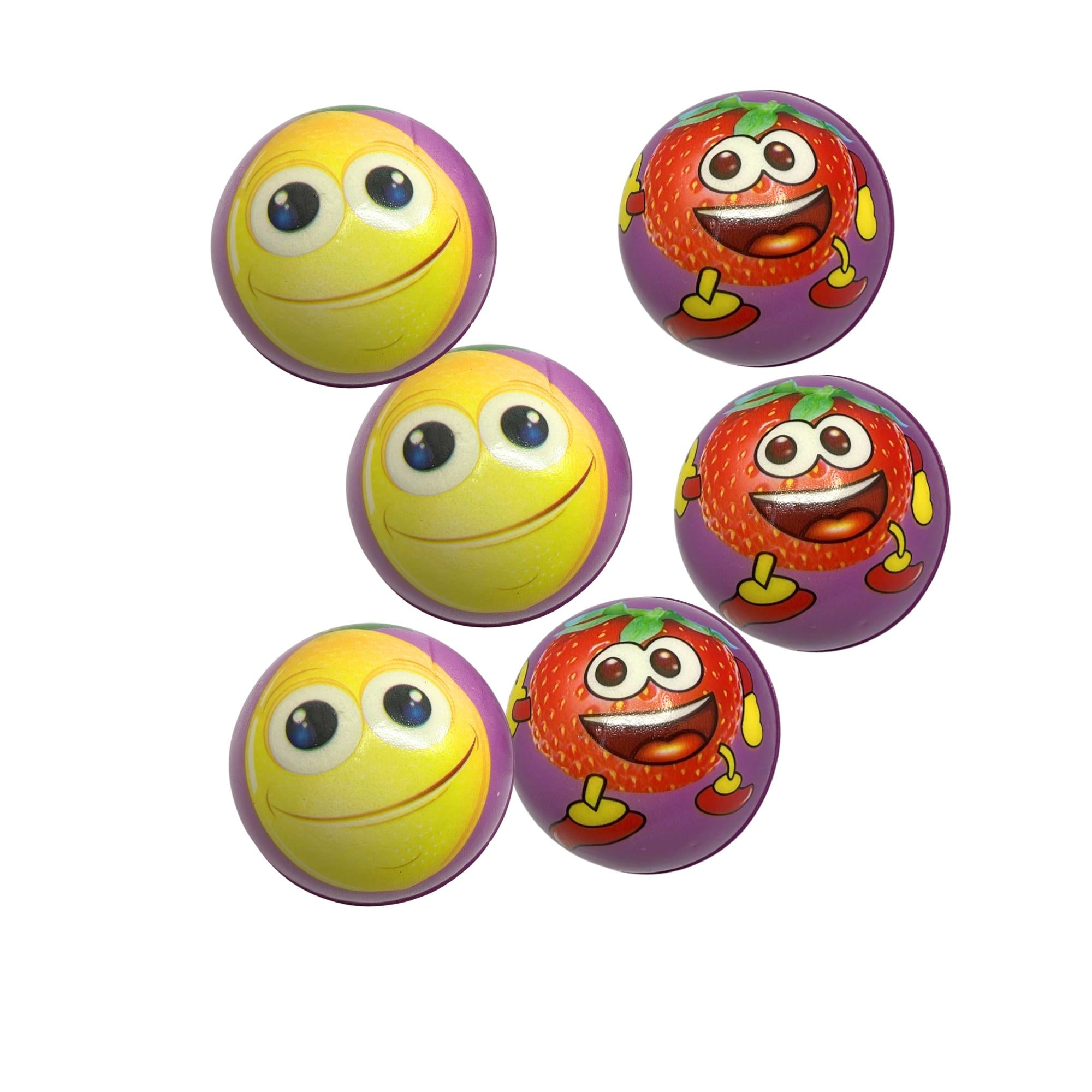3" Soft Mini Balls with Fruit Faces for Kids – Fun & Colorful (Designs May Vary): 1 Pack Bouncy Balls Holidays Gift Toys