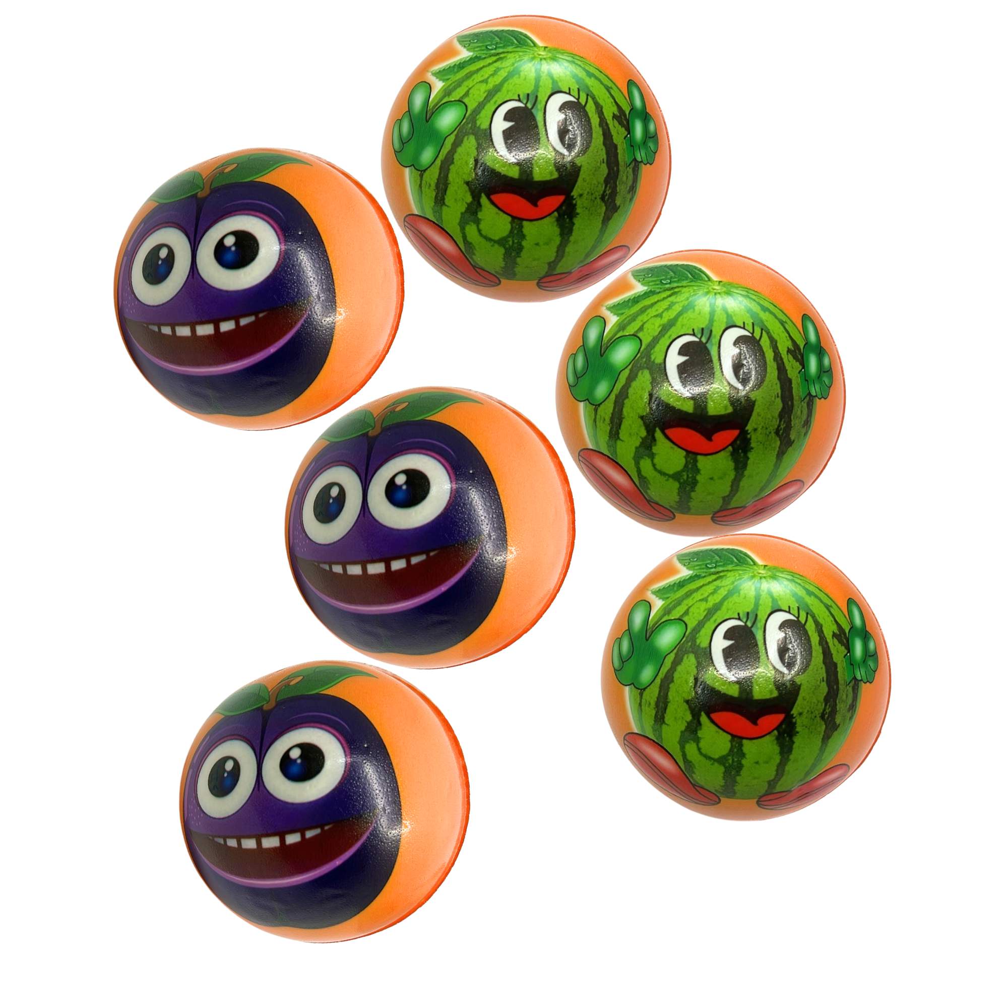 3" Soft Mini Balls with Fruit Faces for Kids – Fun & Colorful (Designs May Vary): 1 Pack Bouncy Balls Holidays Gift Toys