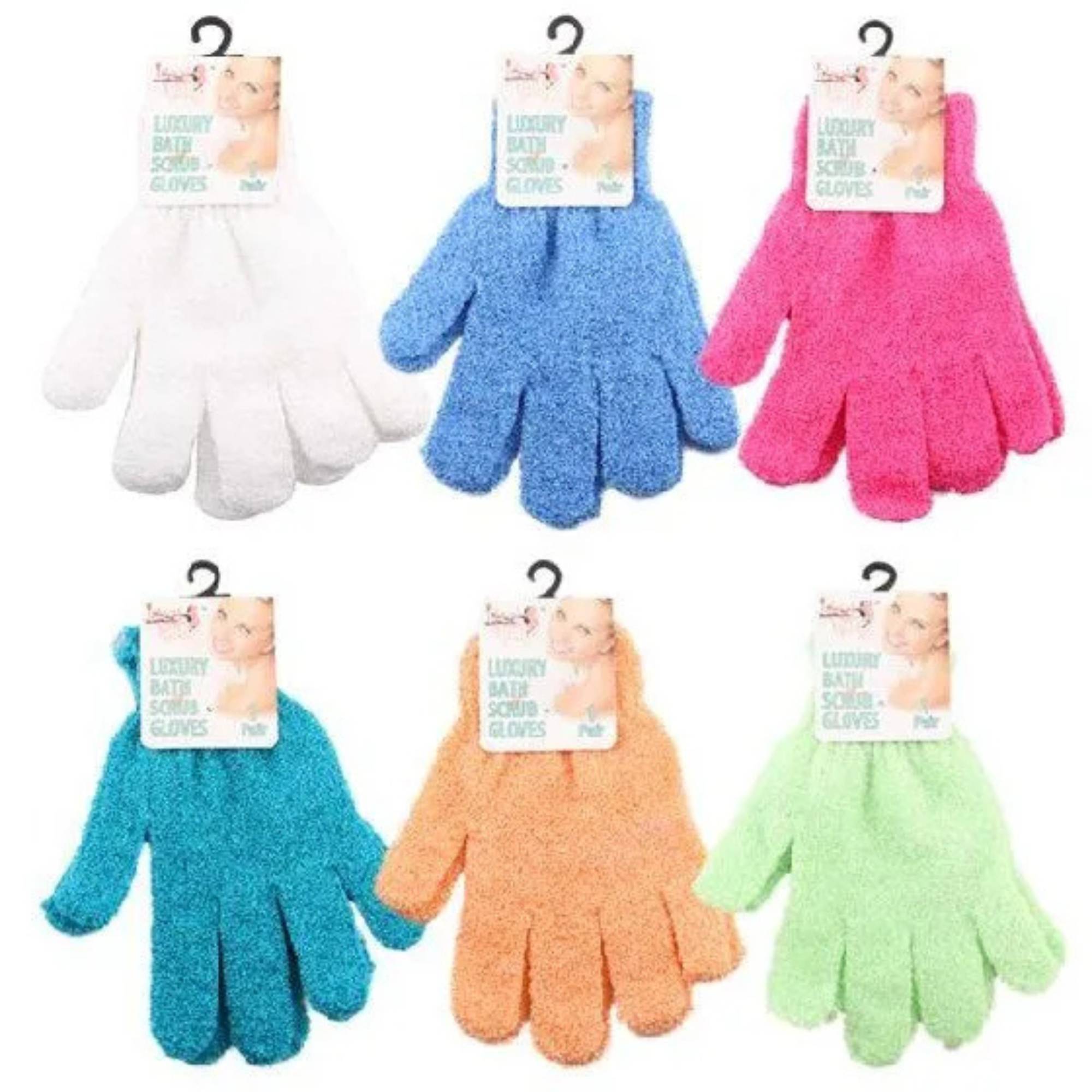 Luxury Bath Exfoliating Mitts Scrub Gloves: 1 Pair Bath Brushes Bath Essentials Bathroom main product image