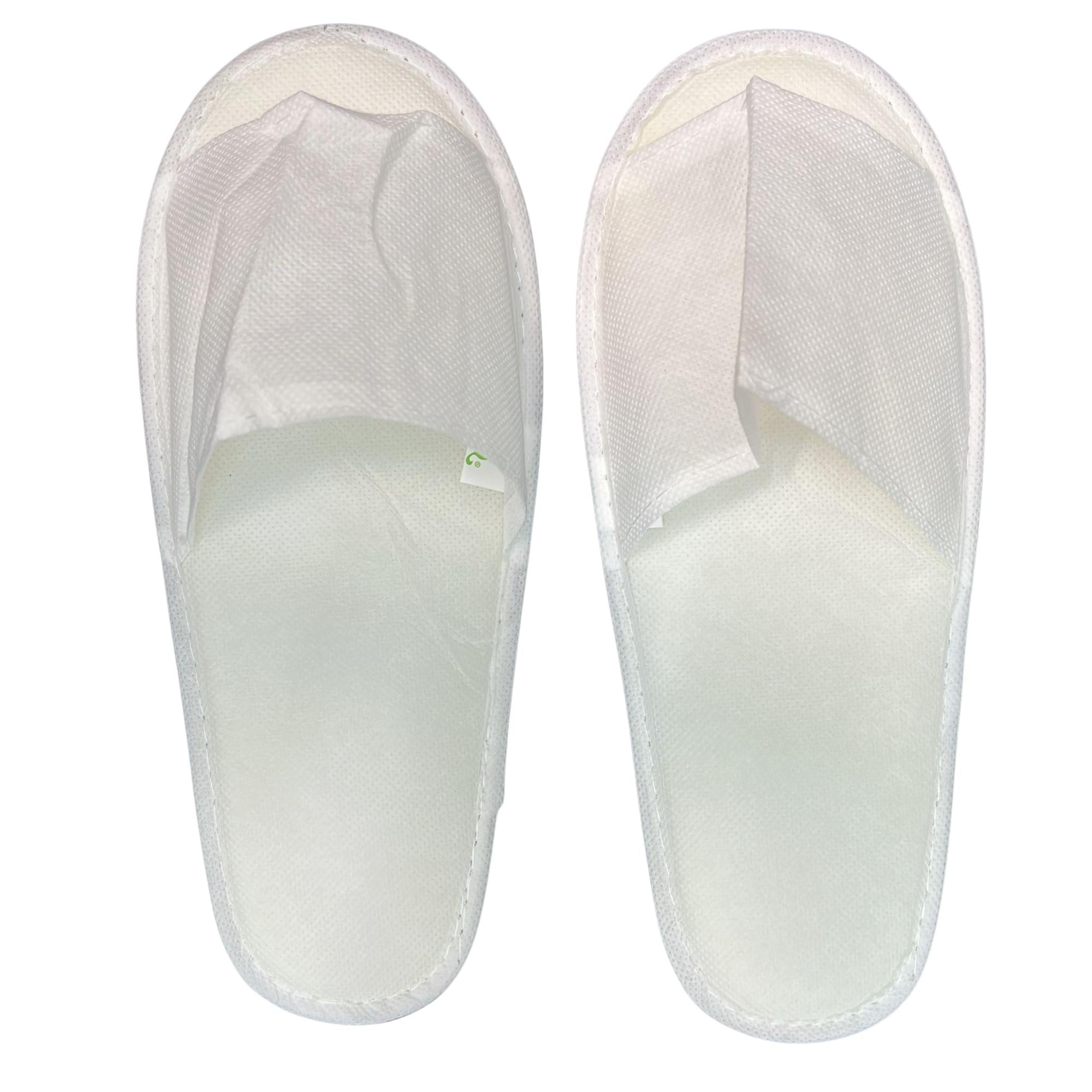 Disposable White Hotel or Spa Slippers: 1 Pair Foot size and feature image