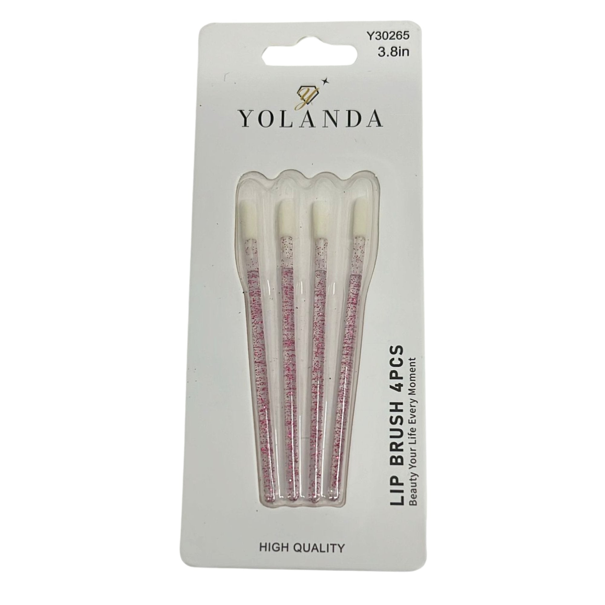 3.8" Lip Brush with Pink Glitter Handles: 4Pc Set Makeup Brushes Holidays Gift lips Tools main product image