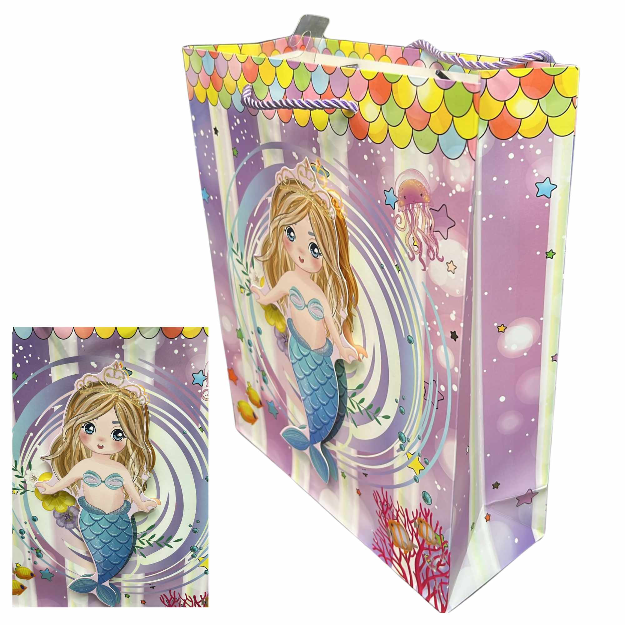 Sparkly Underwater Mermaid 10x13 Gift Bag: 1 Pack Gift Bags product image 12
