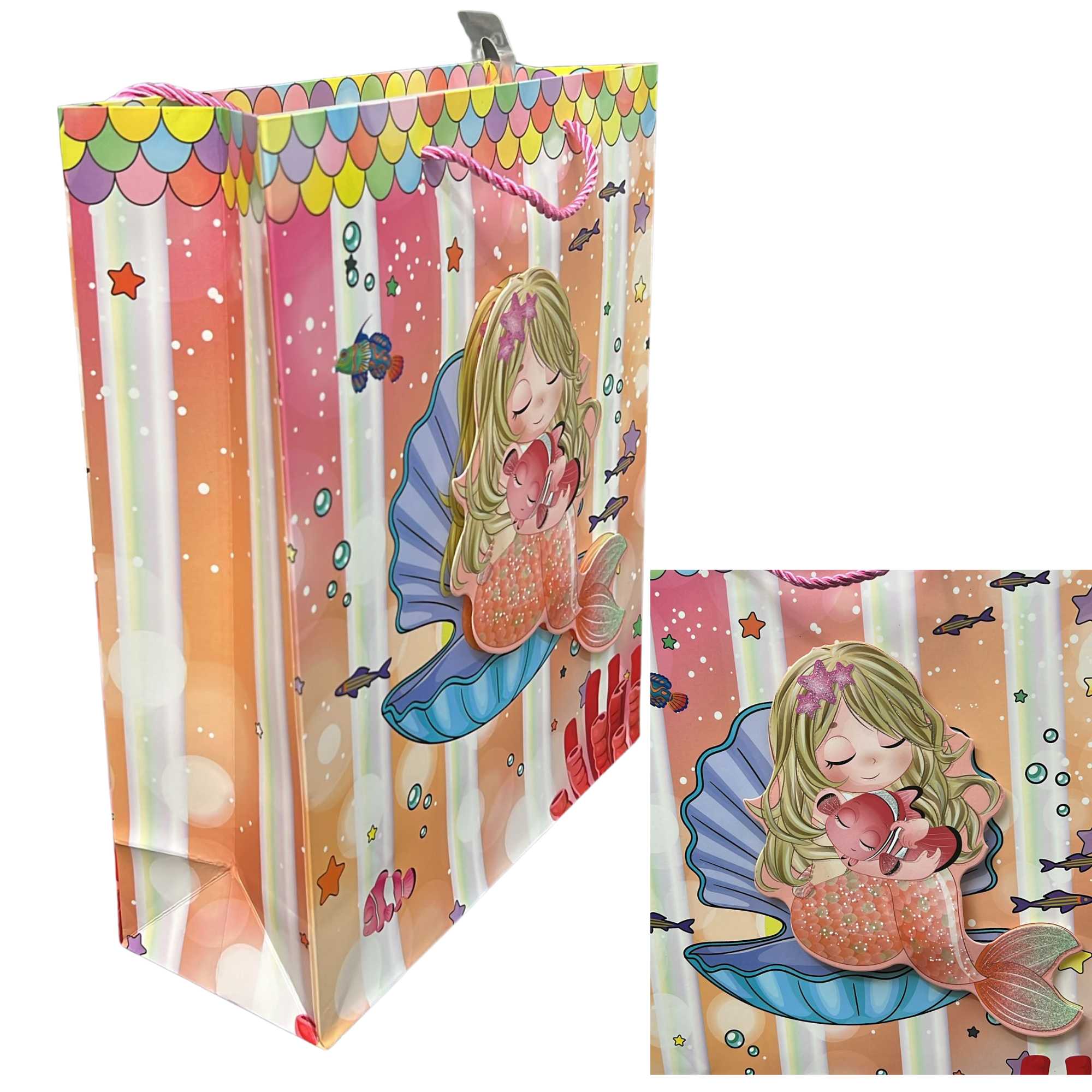 Sparkly Underwater Mermaid 10x13 Gift Bag: 1 Pack Gift Bags product image 6