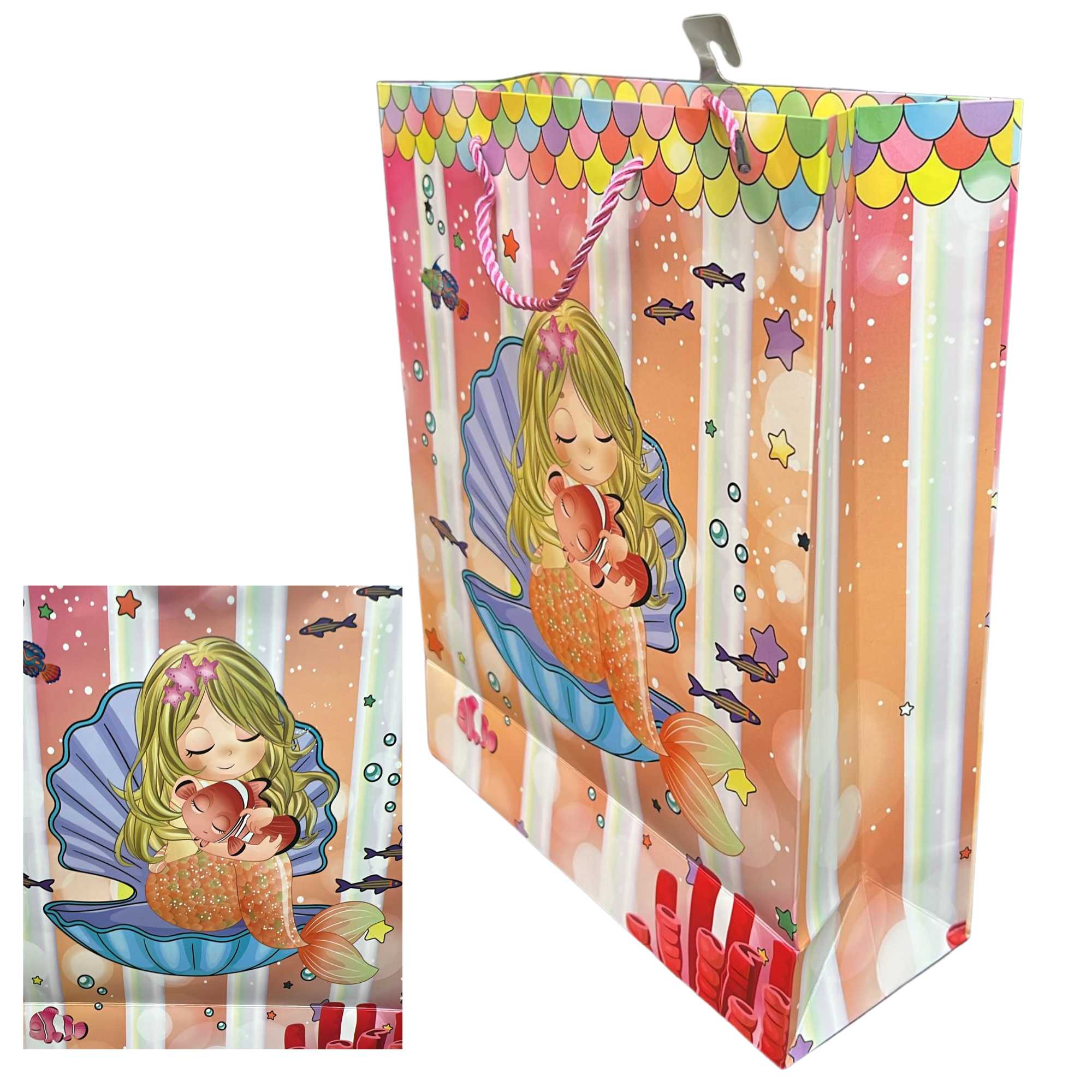 Sparkly Underwater Mermaid 10x13 Gift Bag: 1 Pack Gift Bags product image 7
