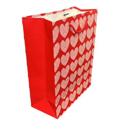 Shiny Red Glittery Valentines Day Gift Bag