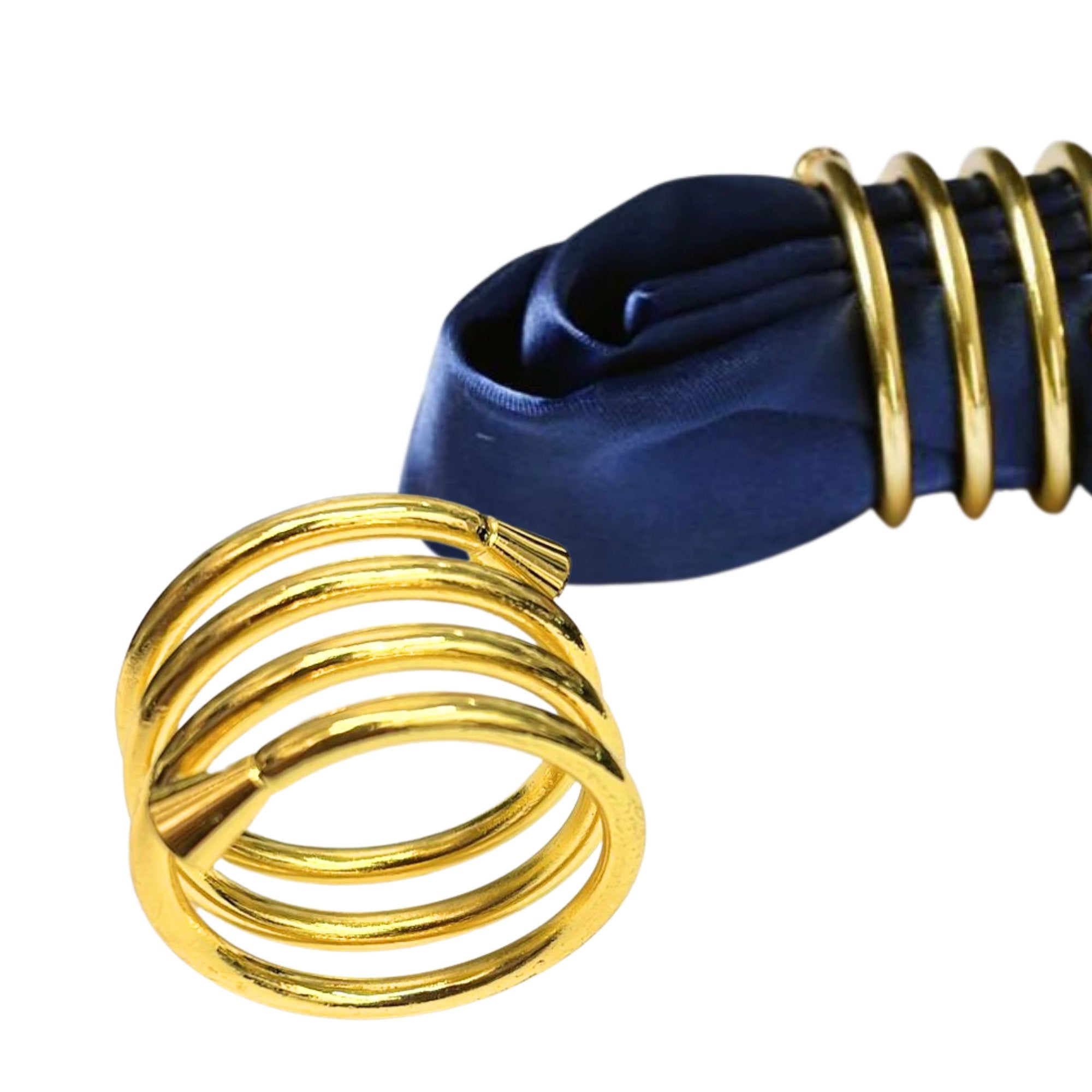 Spiral Gold Plated Napkin Rings: 2 Pack Napkins product detail image