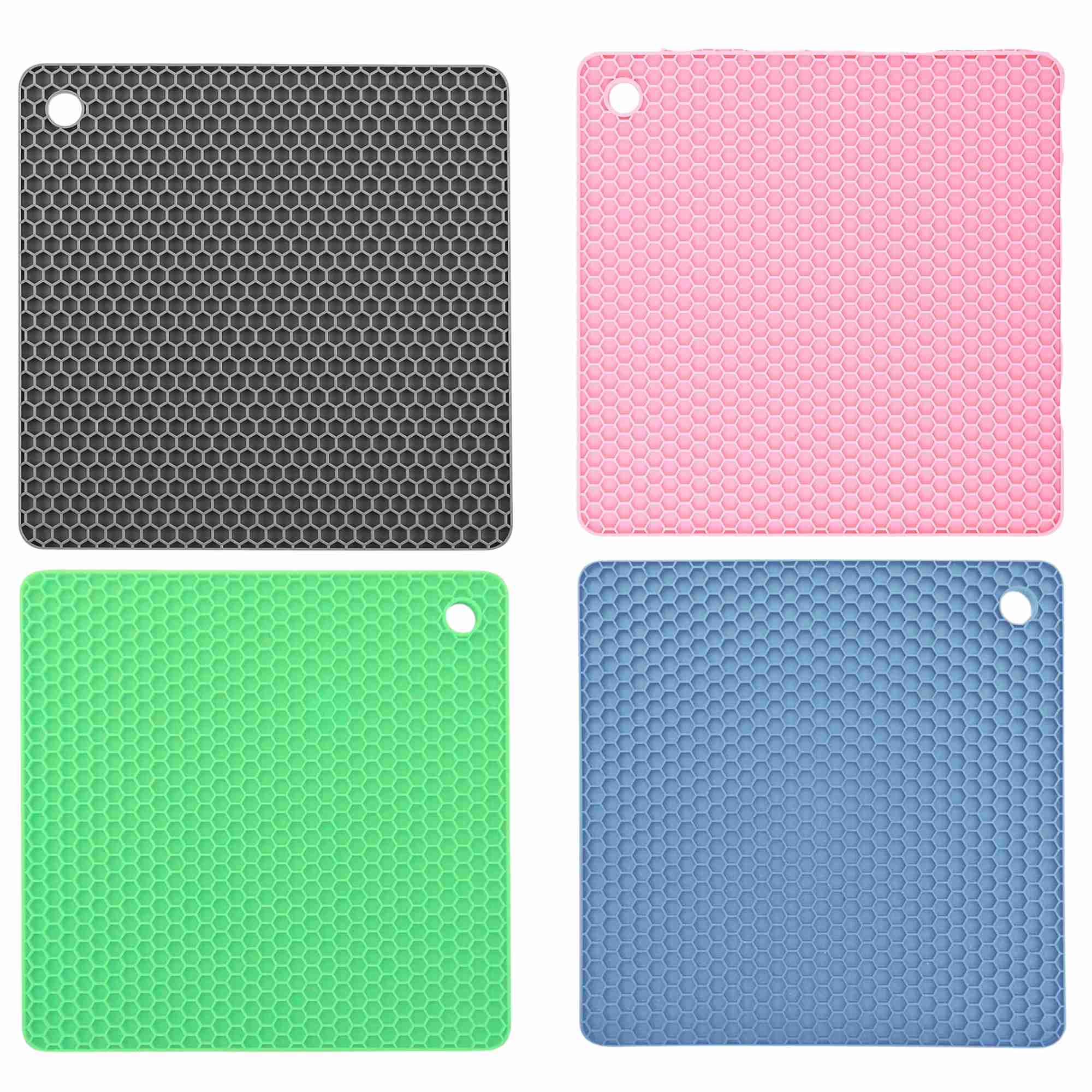 7" Square Silicone Placemat & Holder: 1 Pack Trivets Kitchen Accessories main product image