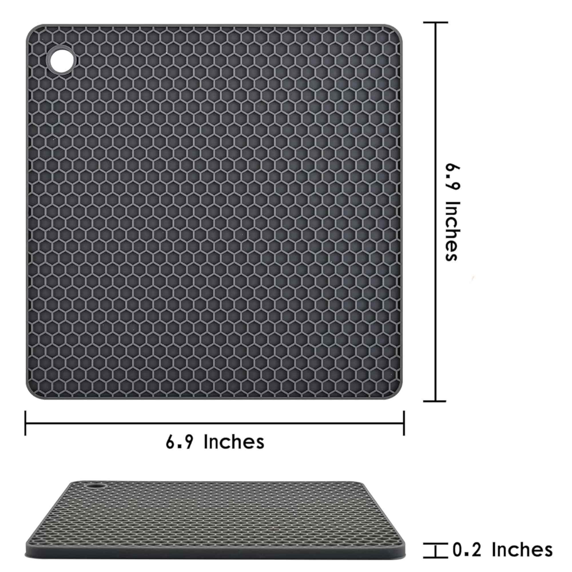 7" Square Silicone Placemat & Holder: 1 Pack Trivets Kitchen Accessories product detail image