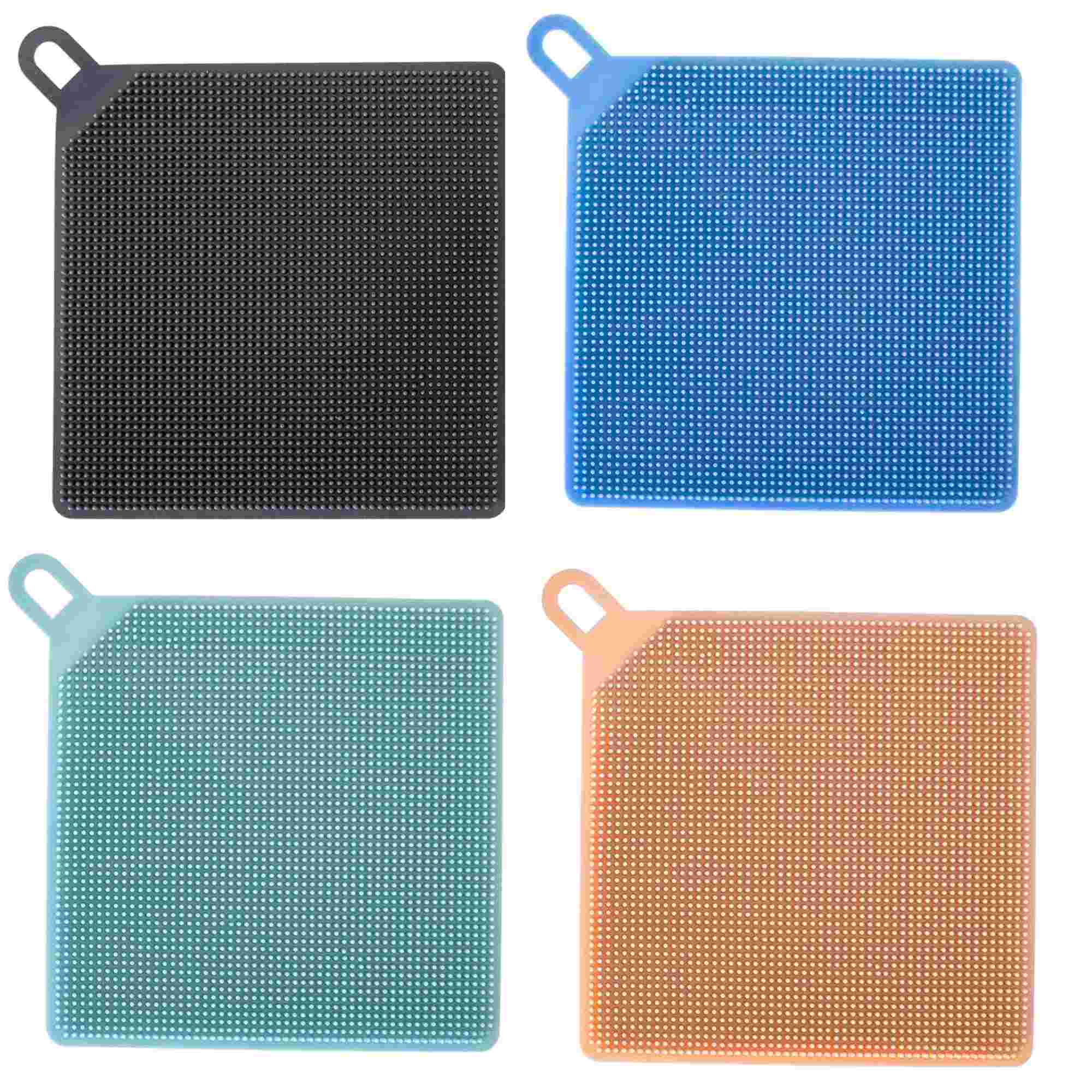 4.3" Square Silicone Sponge Scrubber: 1 Pack Sponges & Scouring Pads Kitchen Accessories main product image