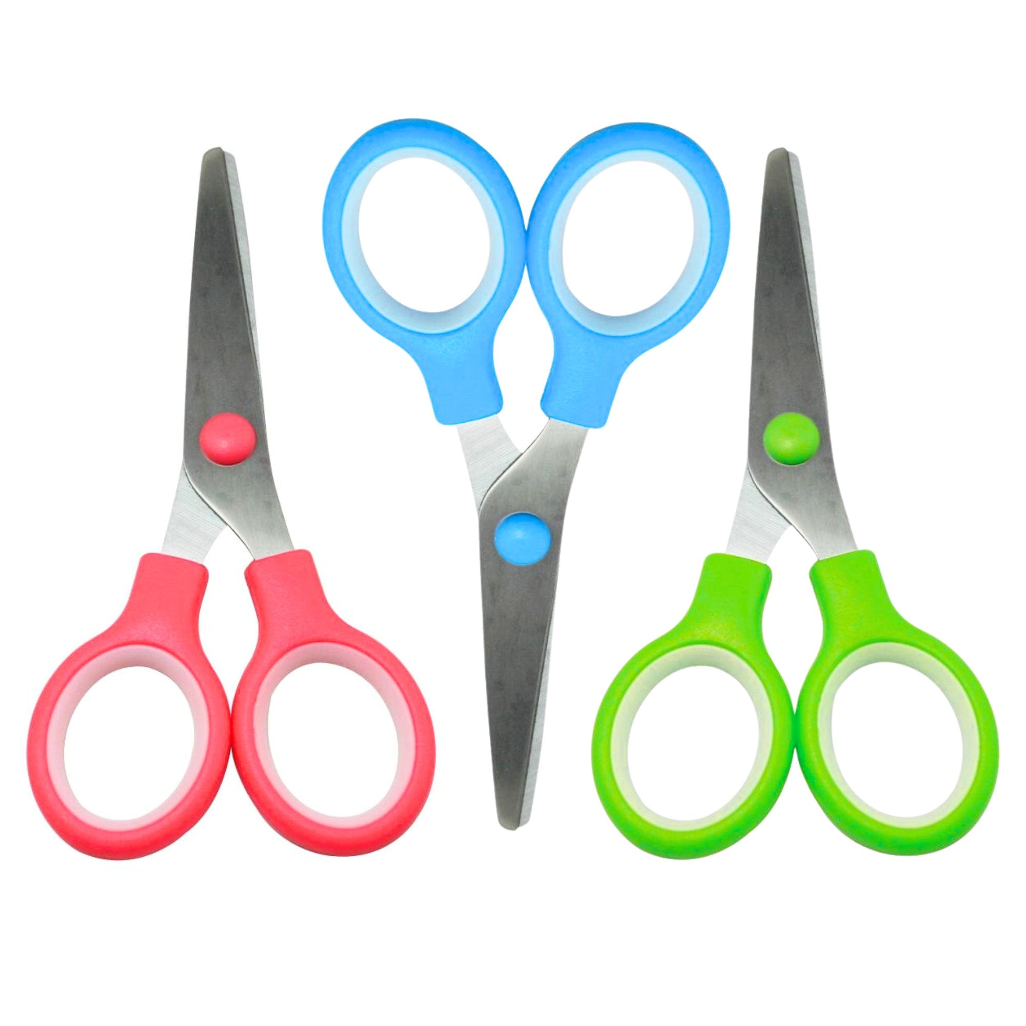 Stainless Blunt Tip Scissors with Color Rubber Grip Handle: 1 Pack Paper Scissors main product image