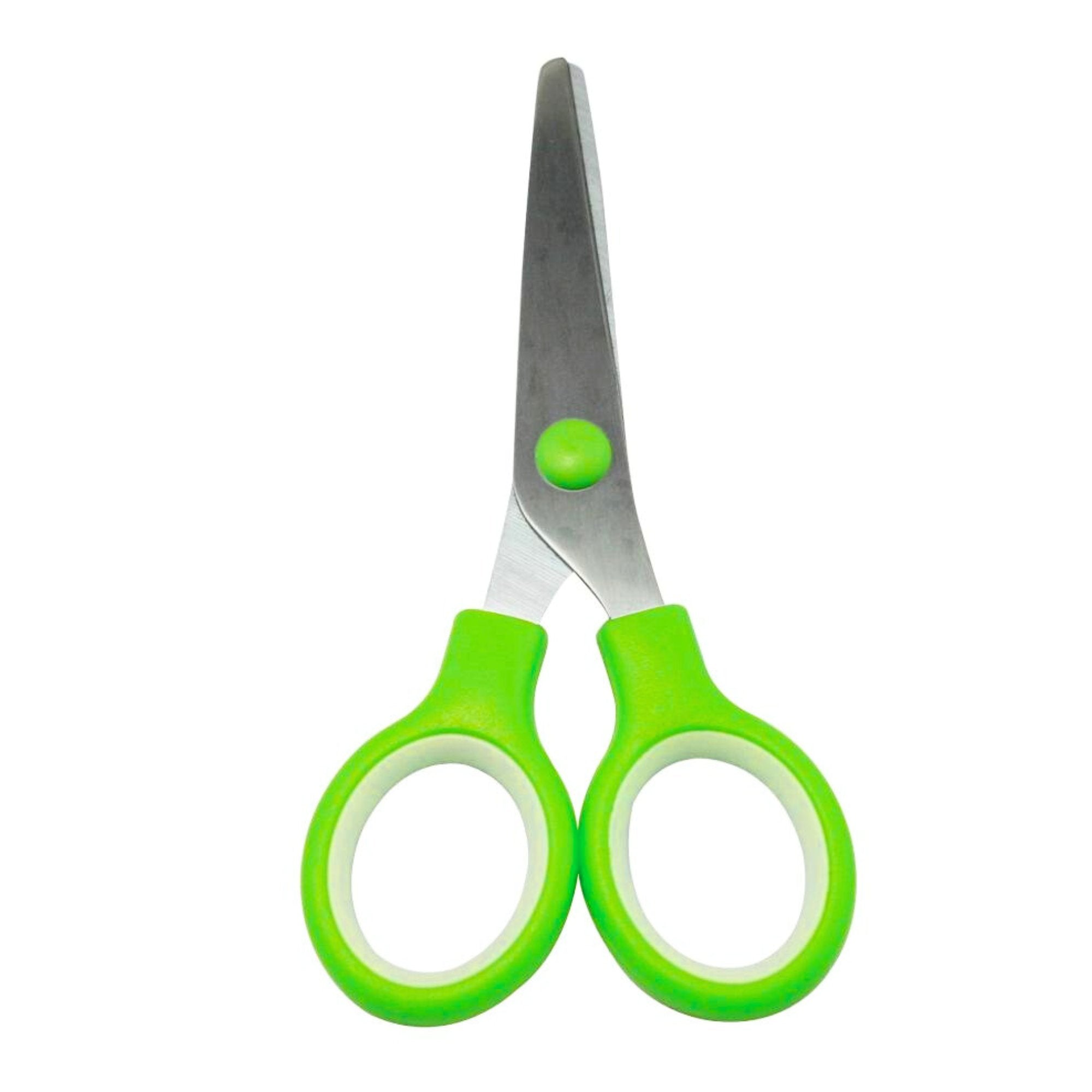 Stainless Blunt Tip Scissors with Color Rubber Grip Handle: 1 Pack Paper Scissors size and feature image
