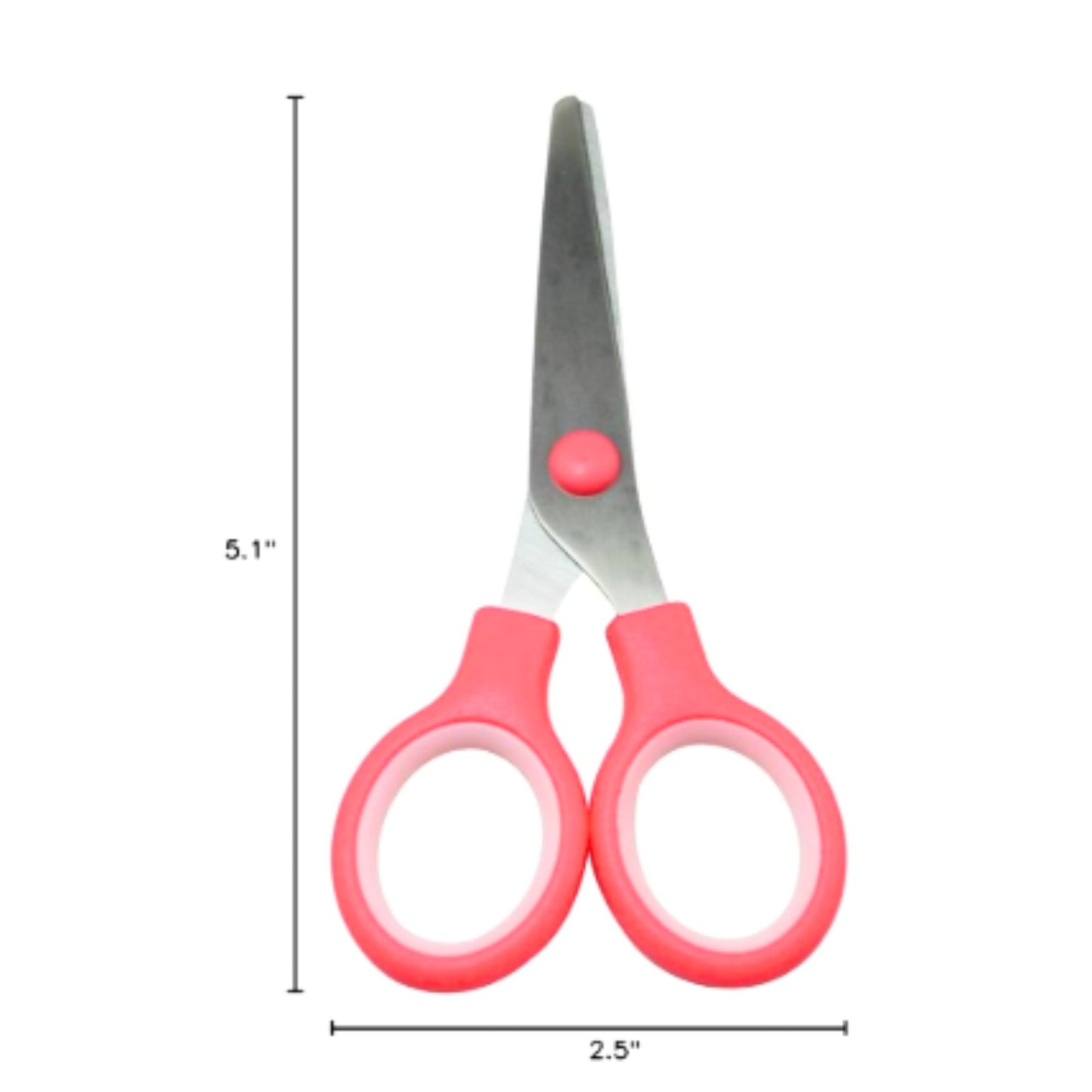 Stainless Blunt Tip Scissors with Color Rubber Grip Handle