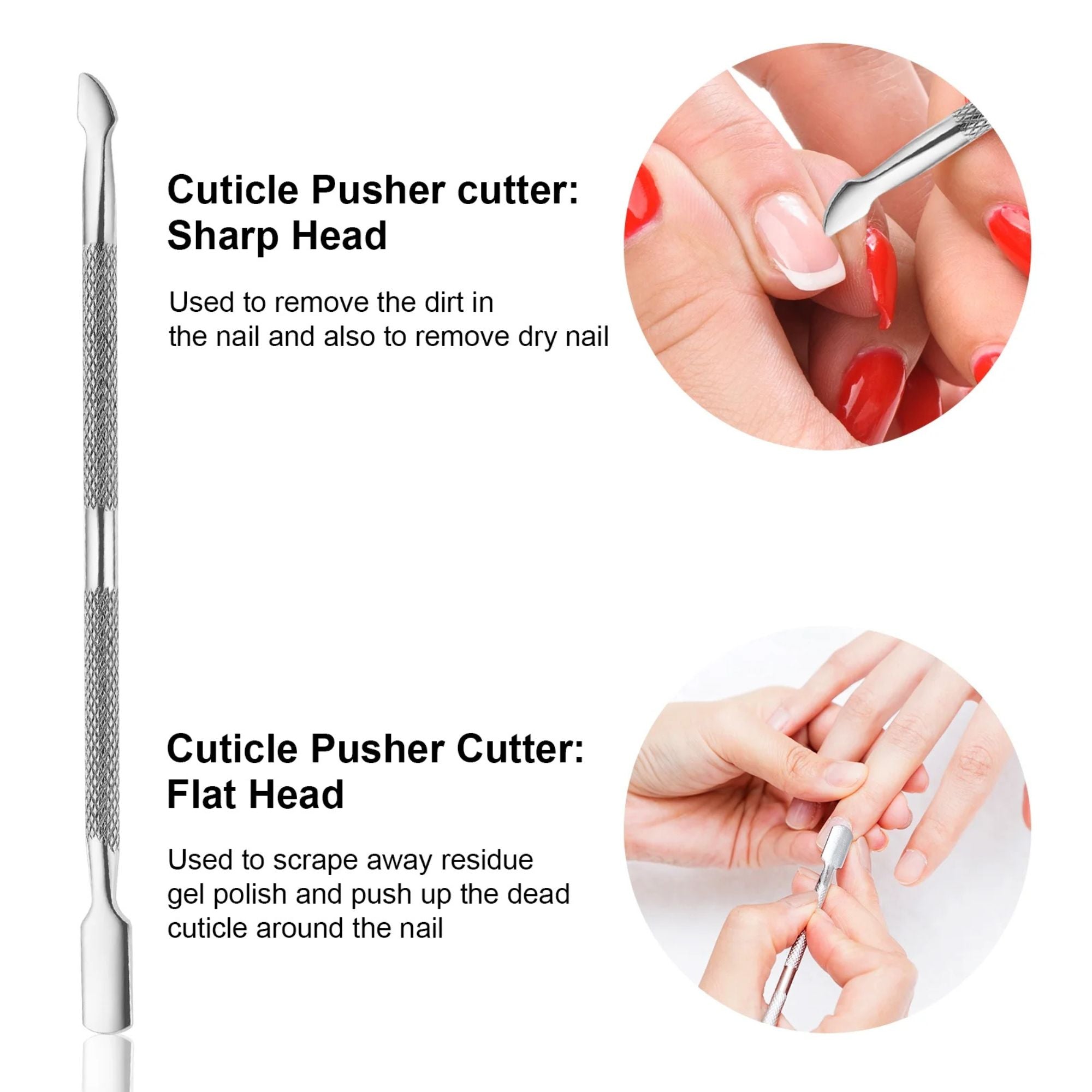 Stainless Steel Cuticle Pusher/Remover: 1 Pack Cuticle Pushers lifestyle use image