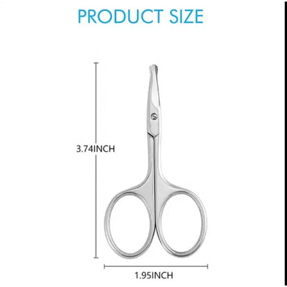 Stainless Steel Rounded Tip Facial Hair Scissors