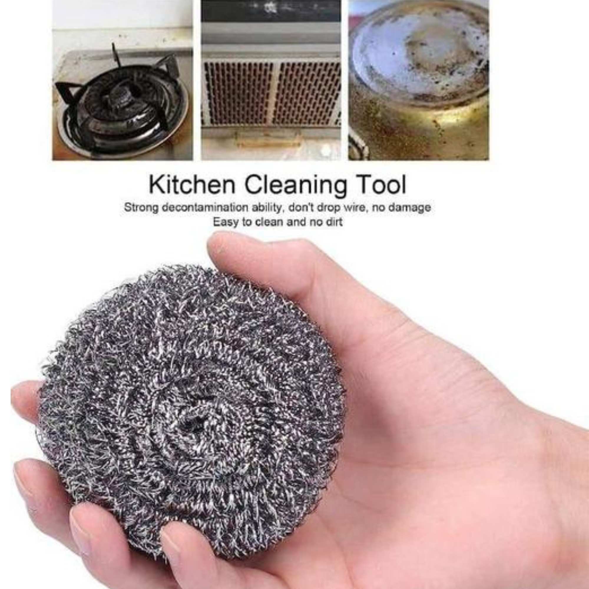 1.25 oz Stainless Steel Scrub: 1 Pack Cleaning Scrubber size and feature image