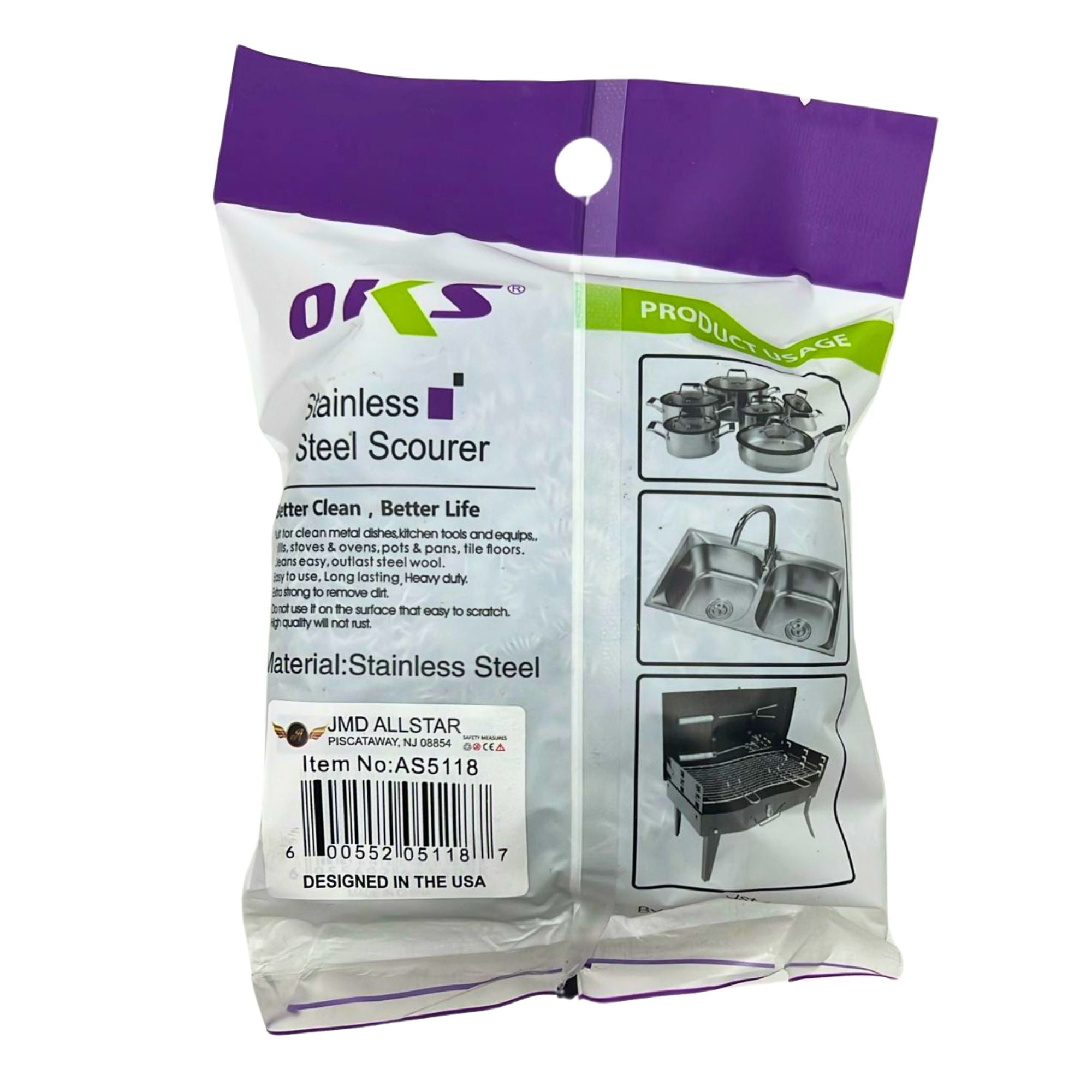 1.25 oz Stainless Steel Scrub: 1 Pack Cleaning Scrubber product detail image