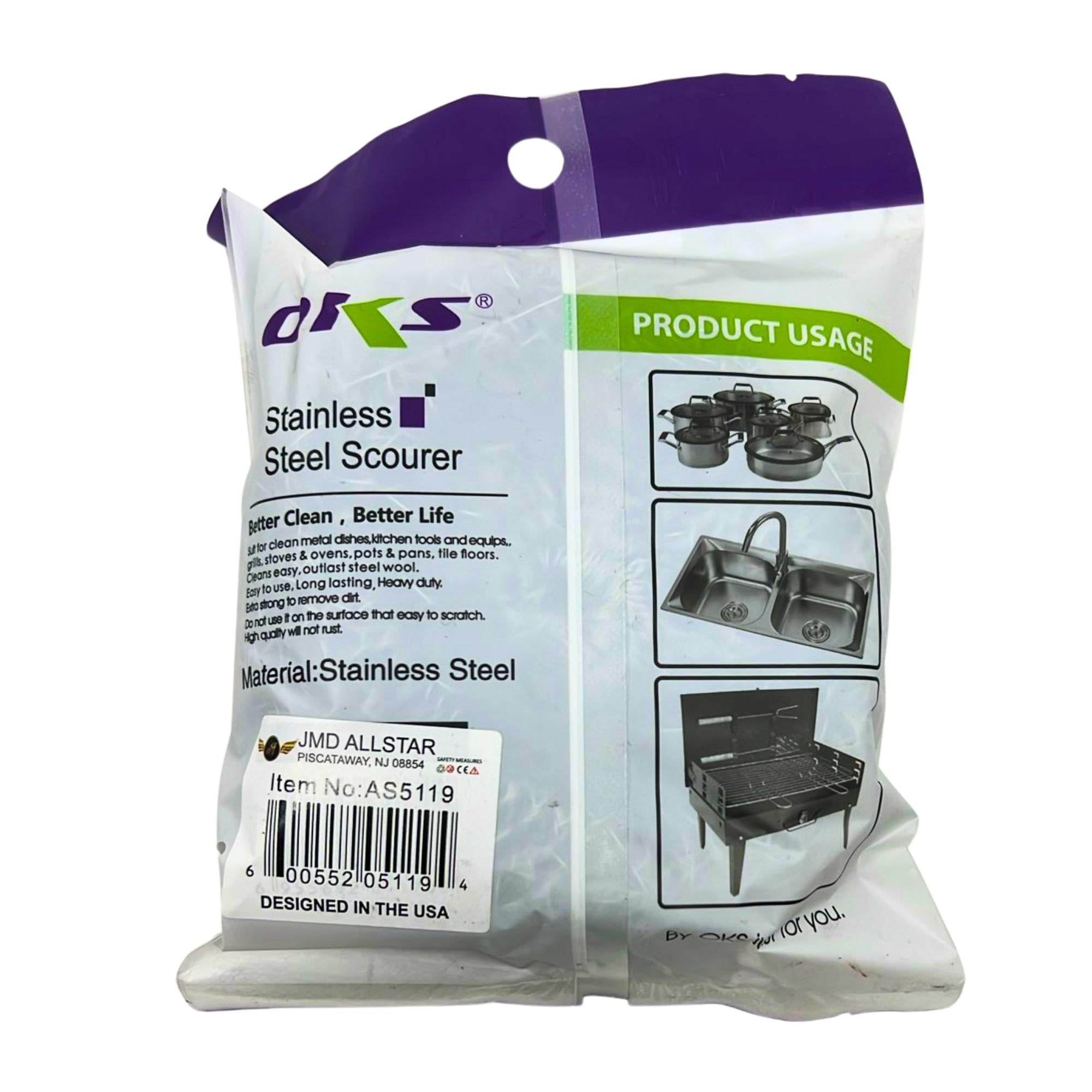 2.5oz Stainless Steel Scrub: 1 Pack Cleaning Scrubber product detail image