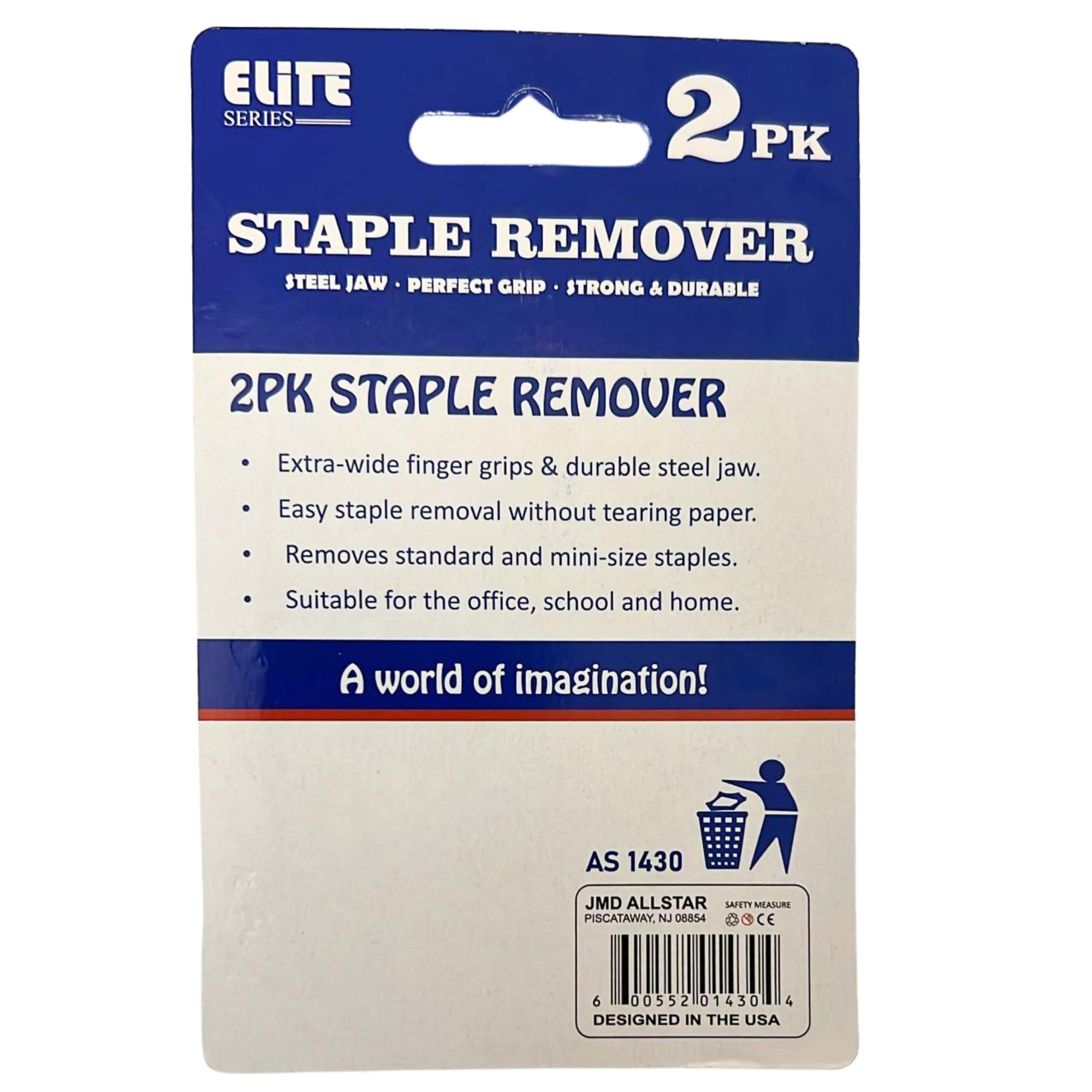 Stapler Remover Extra Wide Finger Grip & Durable Steel Jaw: 2 Pack Staple Removers lifestyle use image
