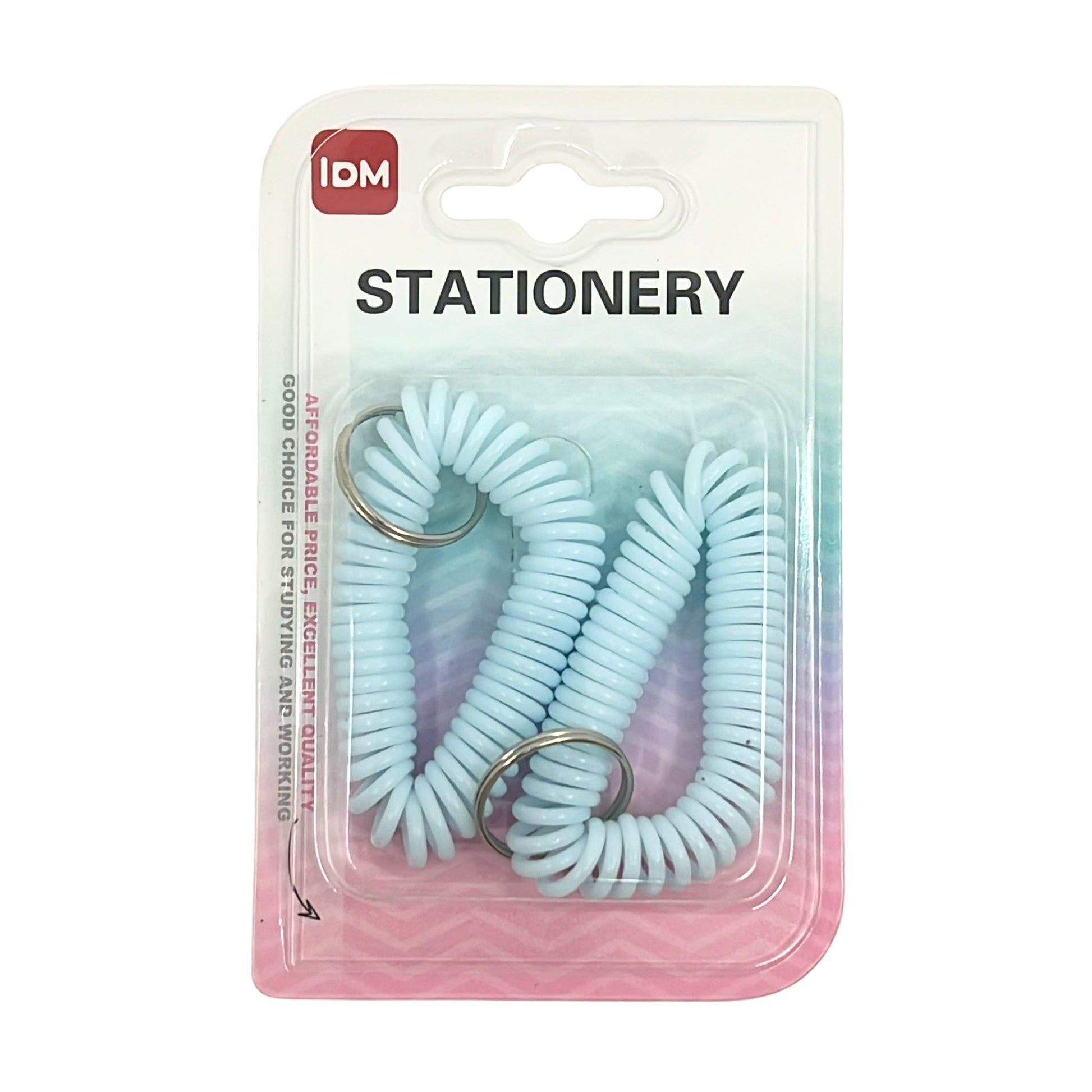 Spiral Wrist Coil Keychain with Steel Key Ring