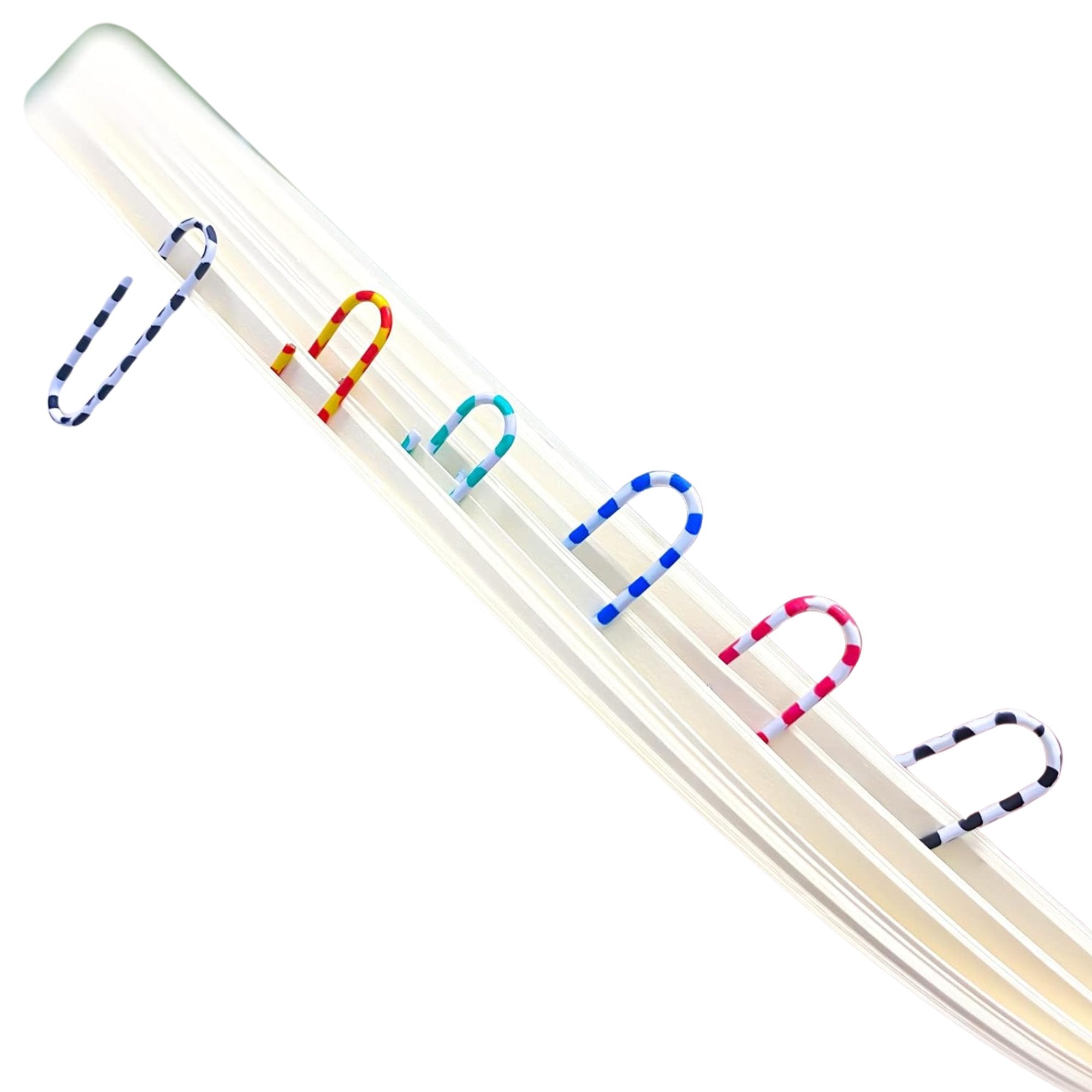 1" Striped Colored Paper Clips Assorted Sizes Metal Coated: 150 Pack lifestyle use image