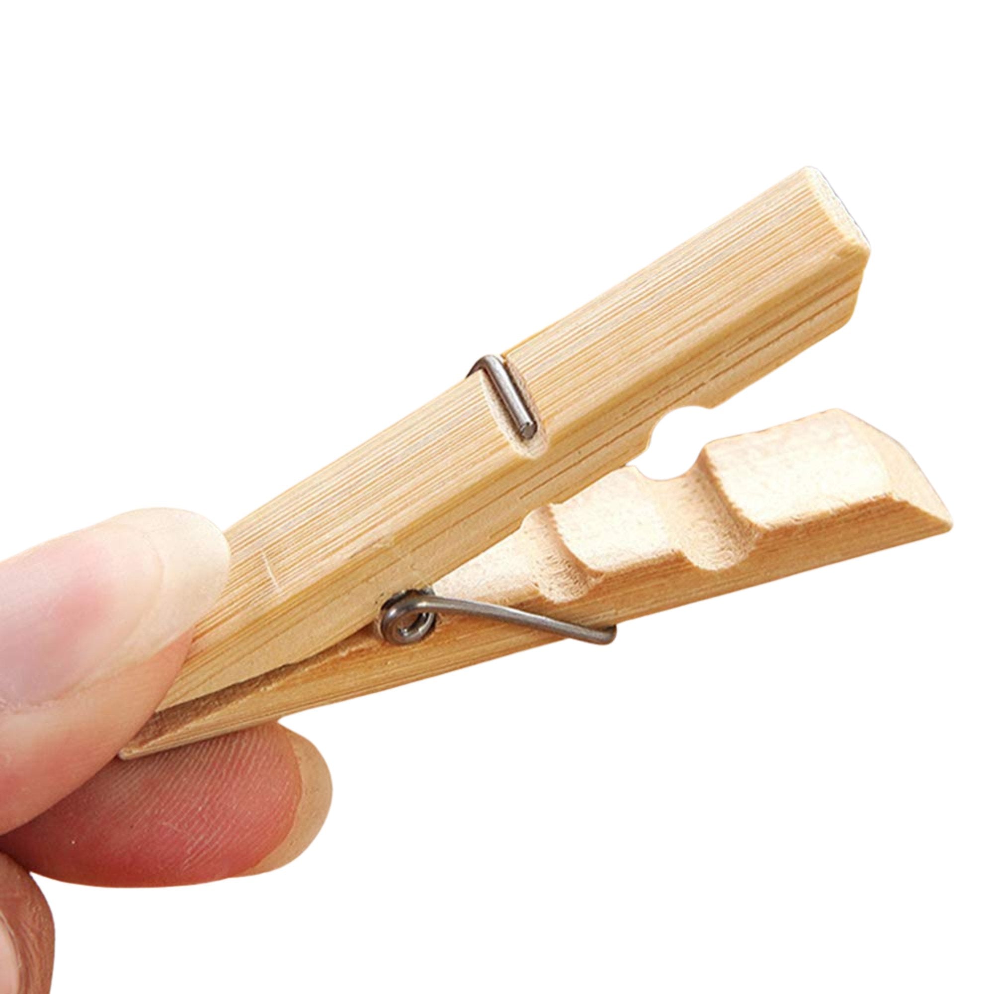 Eco Friendly Strong Grip Bamboo Clothespins: 24 Pack Laundry product image 5