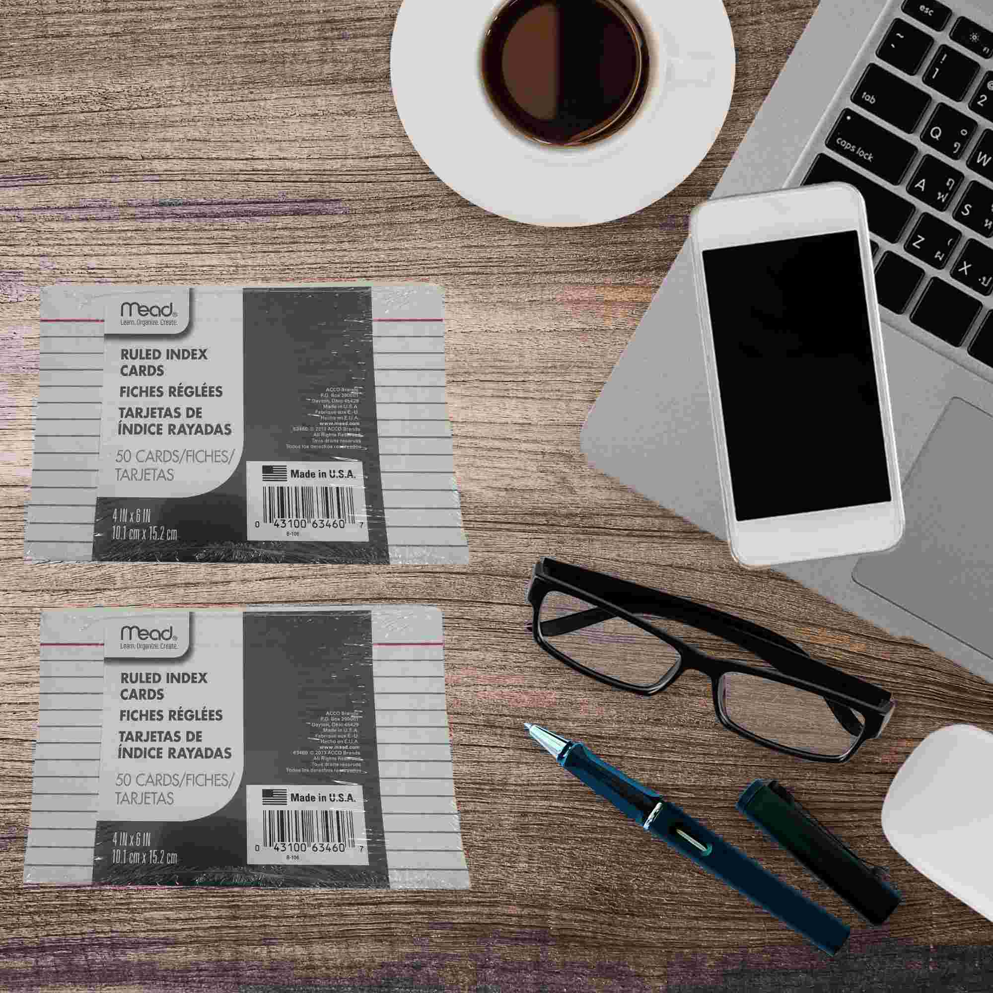 4"x6" Ruled Index Cards – 50 Cards size and feature image