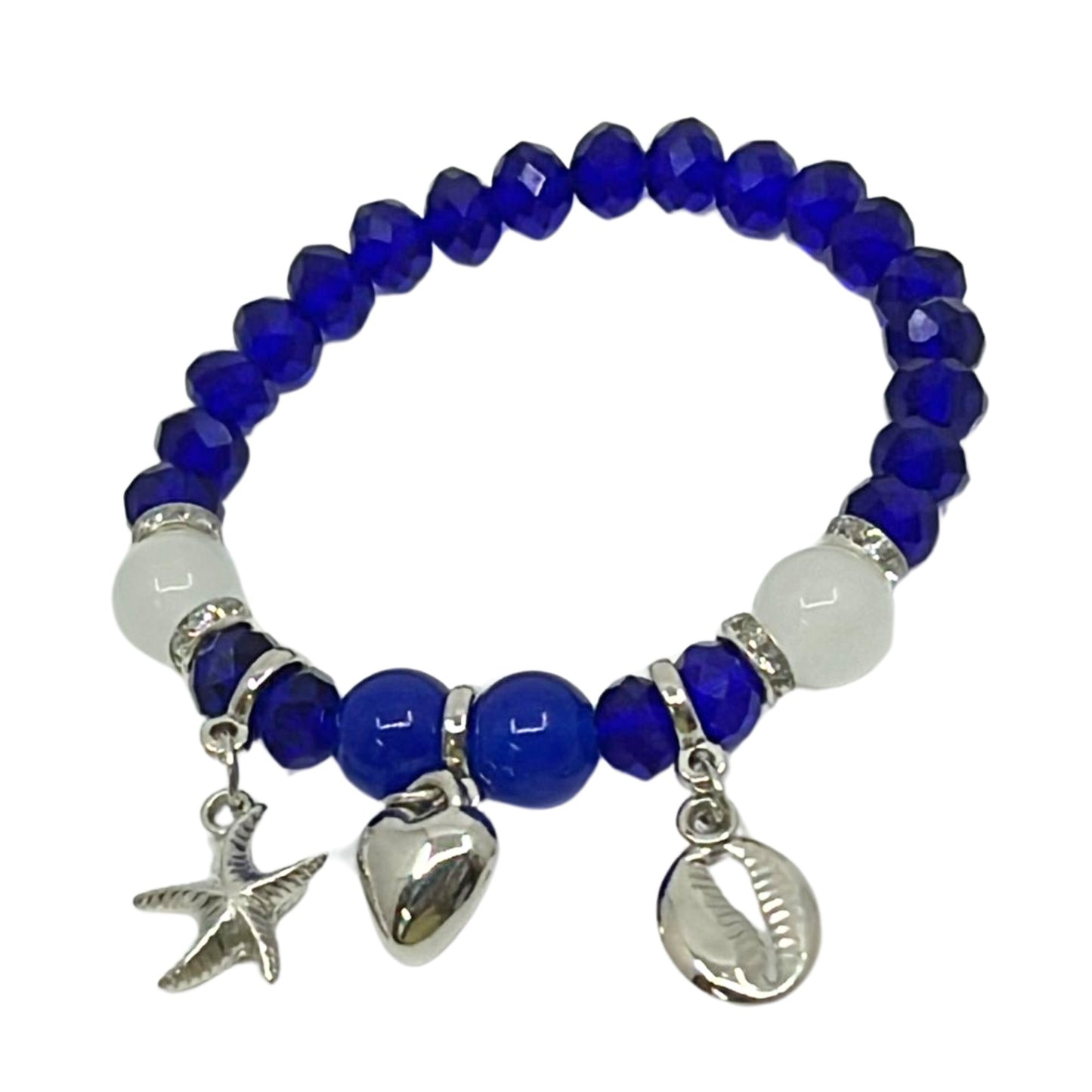 Colorful Beaded Bracelet with Three Charms