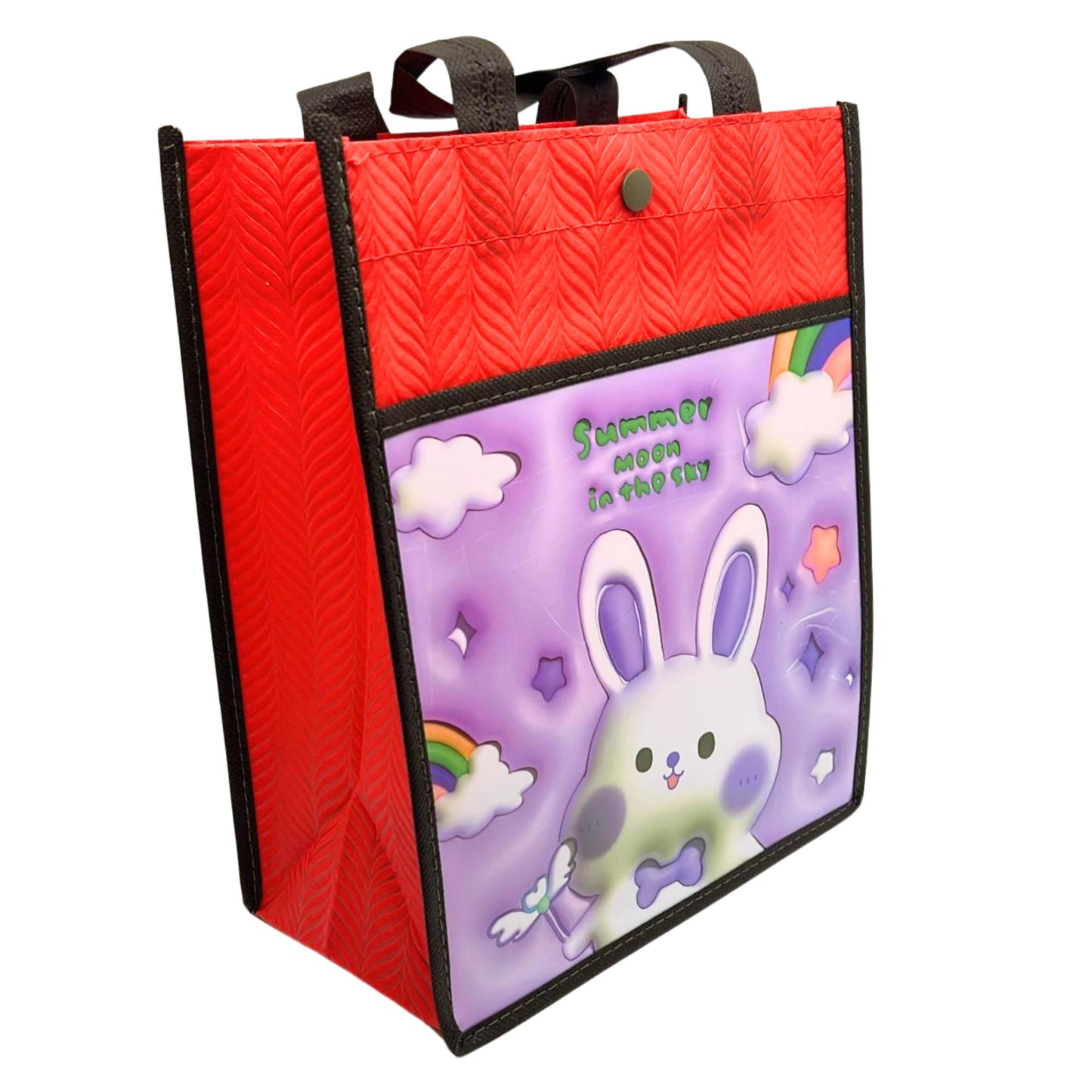 Reusable Fabric Gift Bag with Double Pockets and Safety Button
