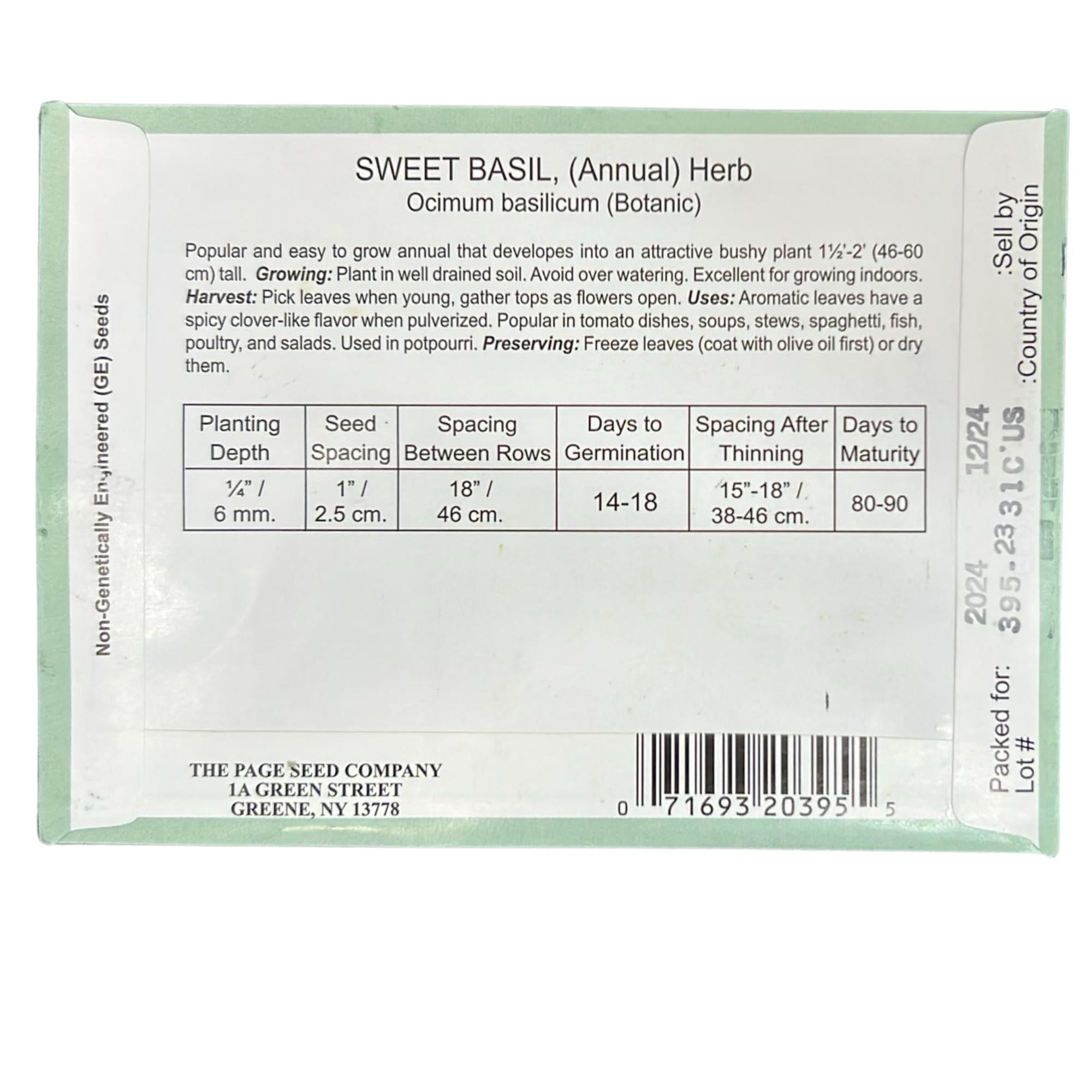 Valley Greene 350g Little Marvel Sweet Basil Seeds: 2 Pack size and feature image