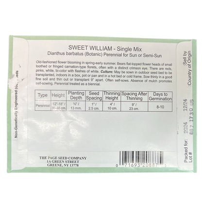 Valley Greene 175mg Sweet William Seeds–Single Color