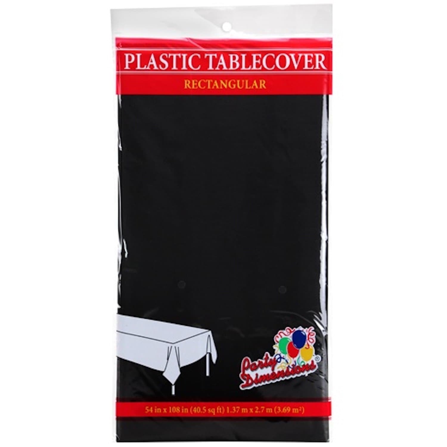 Tablecover Plastic Black Rectangular 54'' X 108'' 1 Pack Table Cover main product image