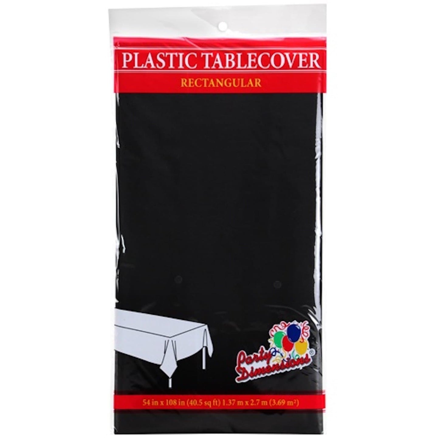 Tablecover Plastic Black Rectangular 