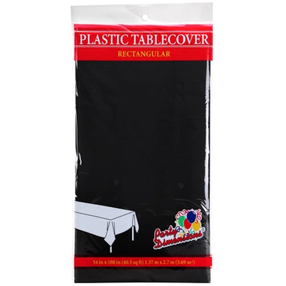 Tablecover Plastic Black Rectangular 
